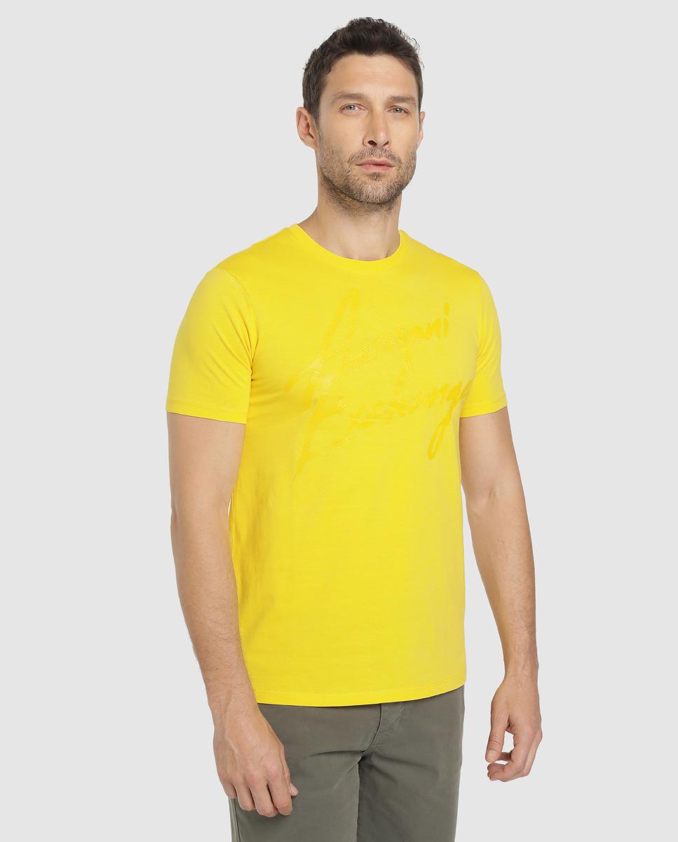 Armani Exchange Cotton Yellow Short Sleeve Tshirt for Men Lyst
