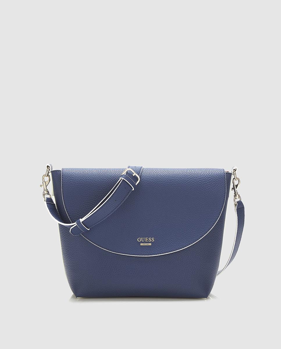 Guess Synthetic Wo Reversible Blue And Printed Crossbody Bag With A Detachable Strap - Lyst