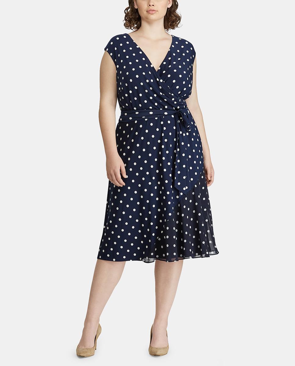 plus size navy polka dot dress