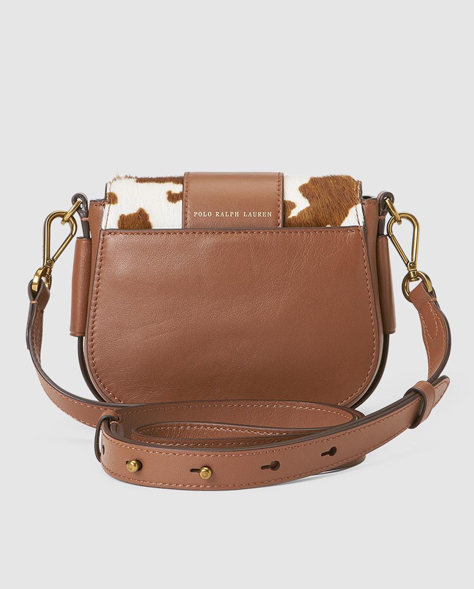 Polo Ralph Lauren Lennox Medium Crossbody Bag In Brown And Cream