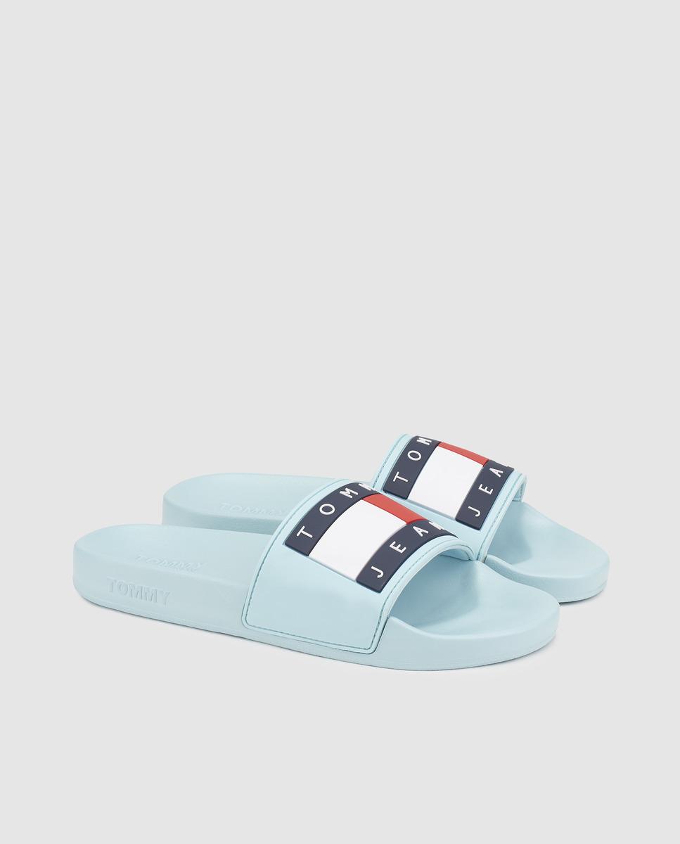 pale blue flip flops