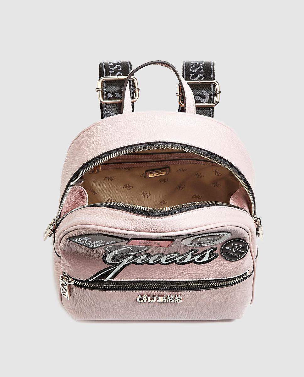 Guess Pink Backpack With Brand Patches Lyst
