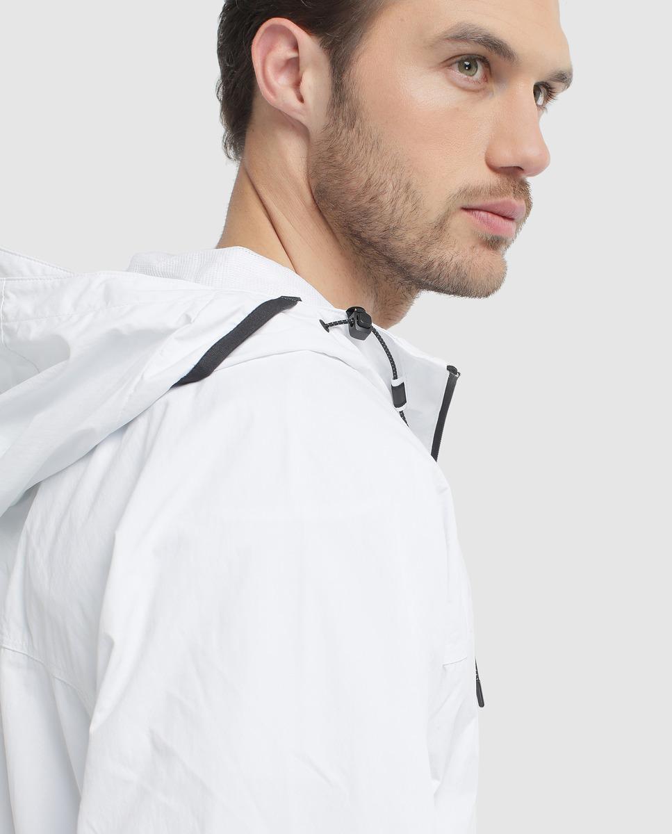 Lacoste Synthetic White Hooded Jacket for Men - Lyst