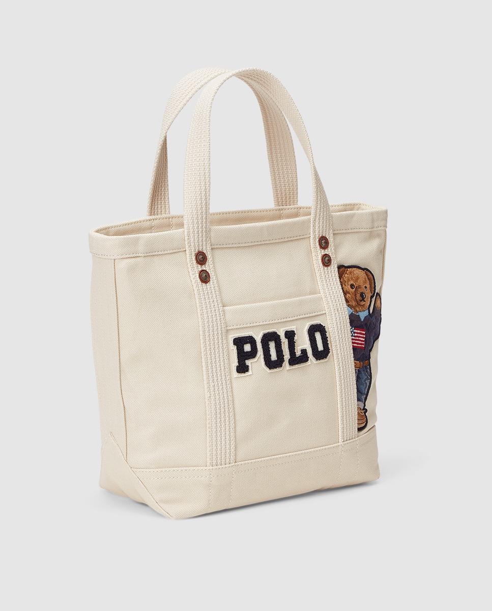 Polo Ralph Lauren Canvas Small Polo Bear Tote in Beige (Natural) Lyst