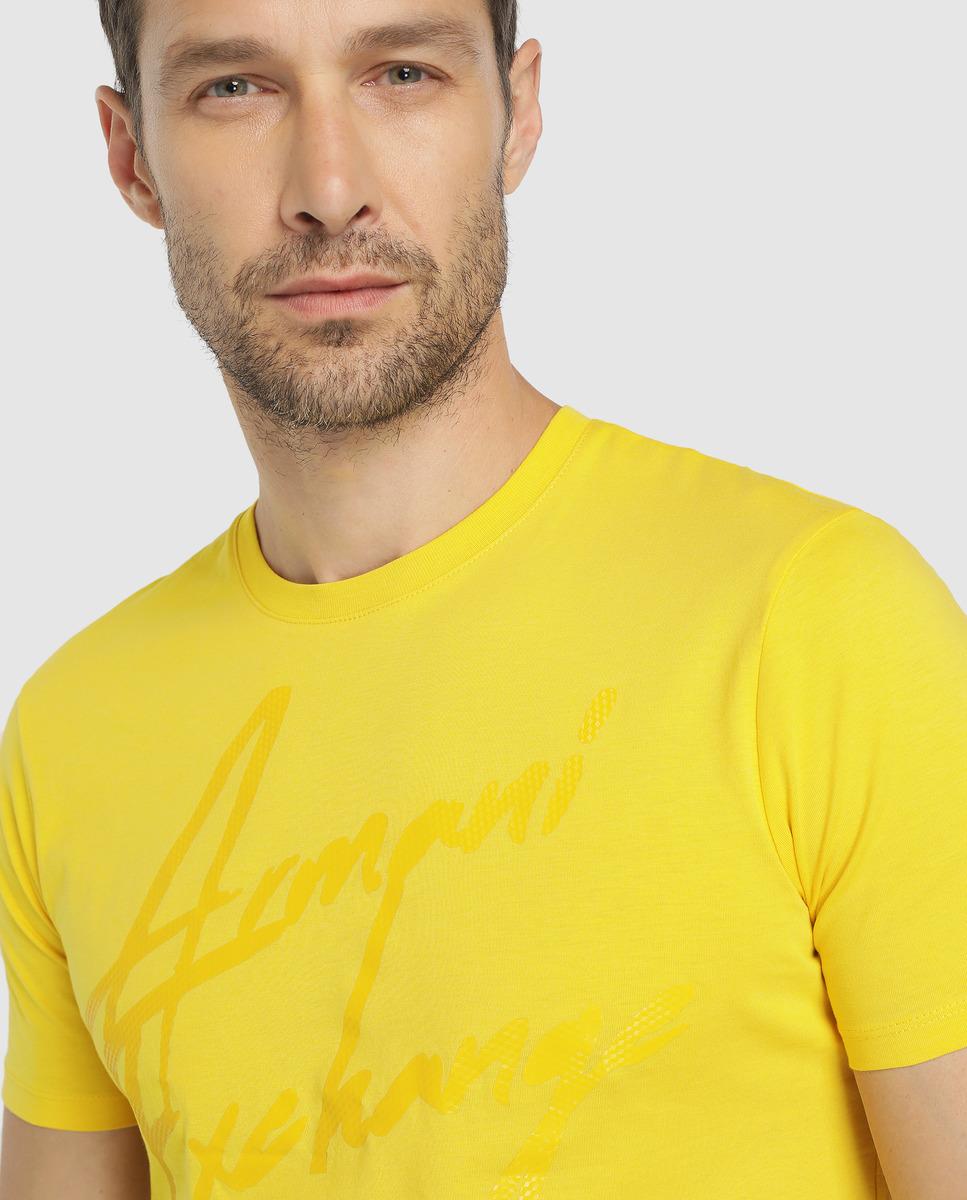Armani Exchange Cotton Yellow Short Sleeve Tshirt for Men Lyst