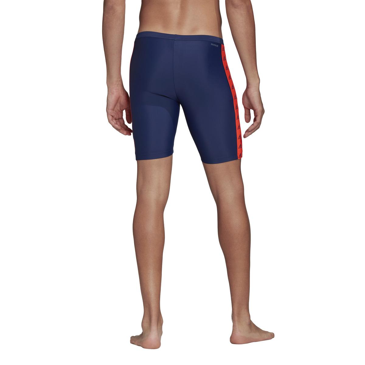 adidas Synthetic Fit Taper Jam Swimsuit in Navy Blue / Orange (Blue
