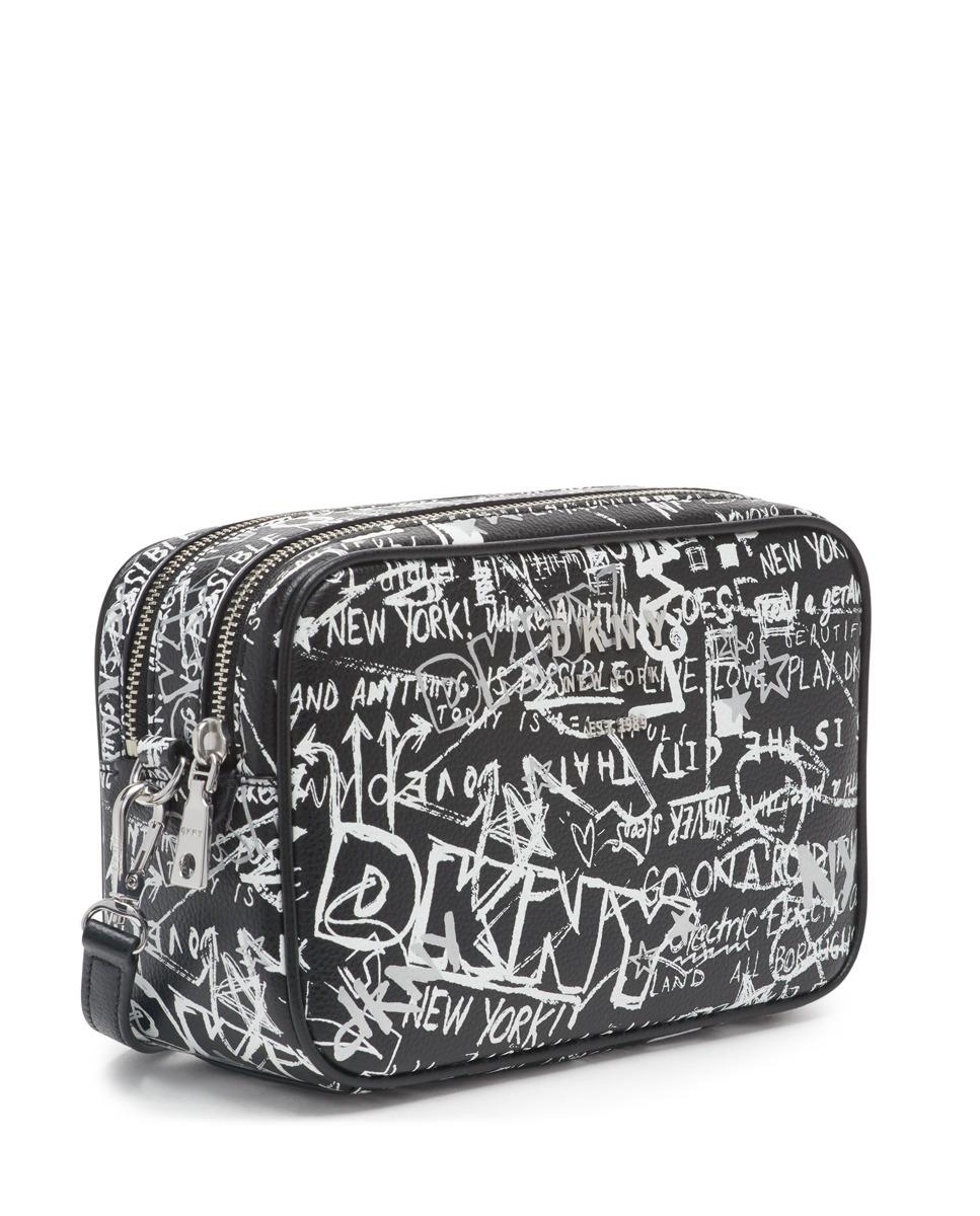 DKNY Small Black Graffiti Print Leather Crossbody Bag Lyst