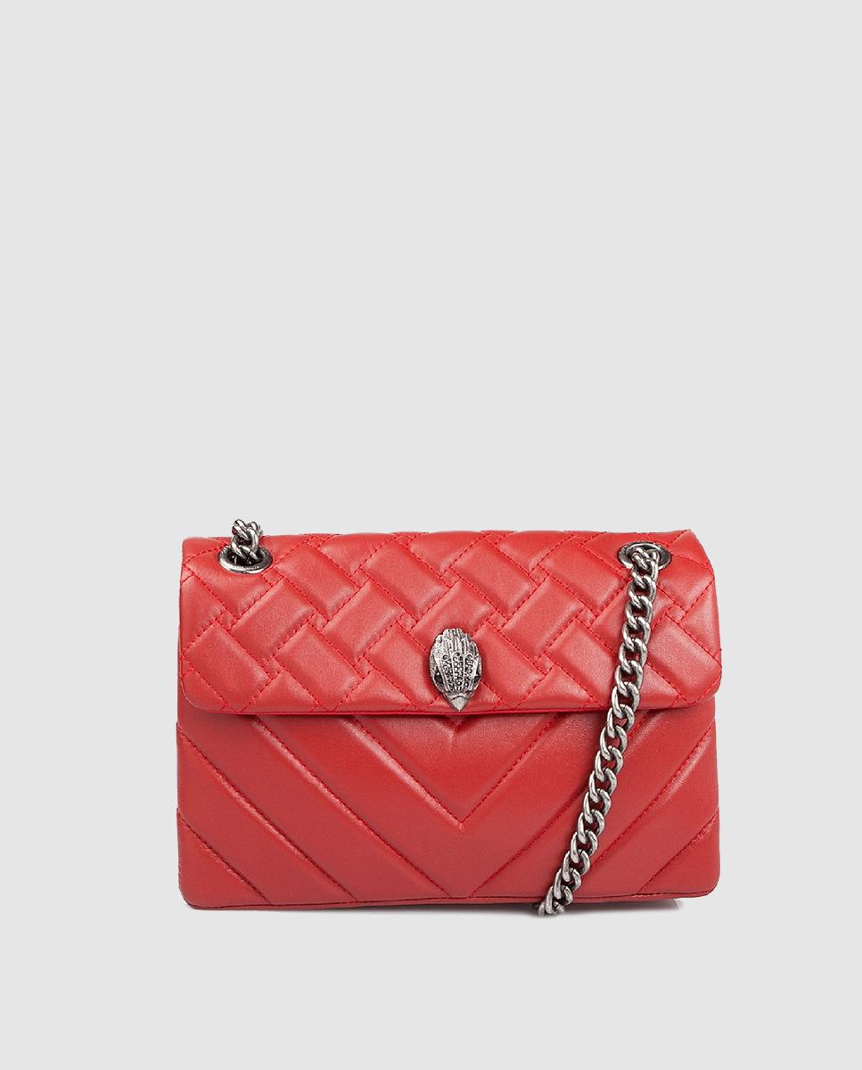 Kurt Geiger Red Leather Quilted Shoulder Bag With Chain Strap - Lyst