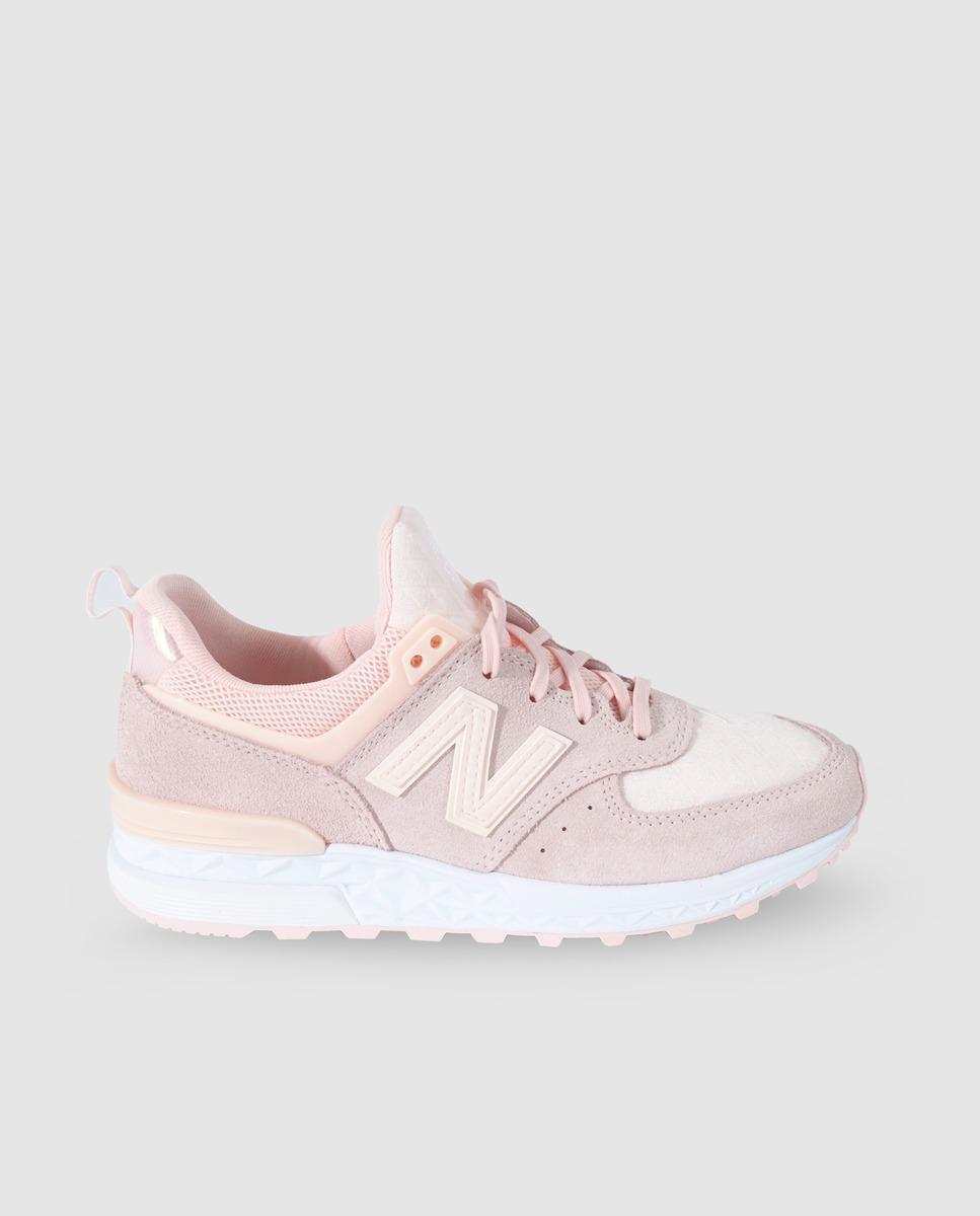 new balance pink 574 v2 suede trainers
