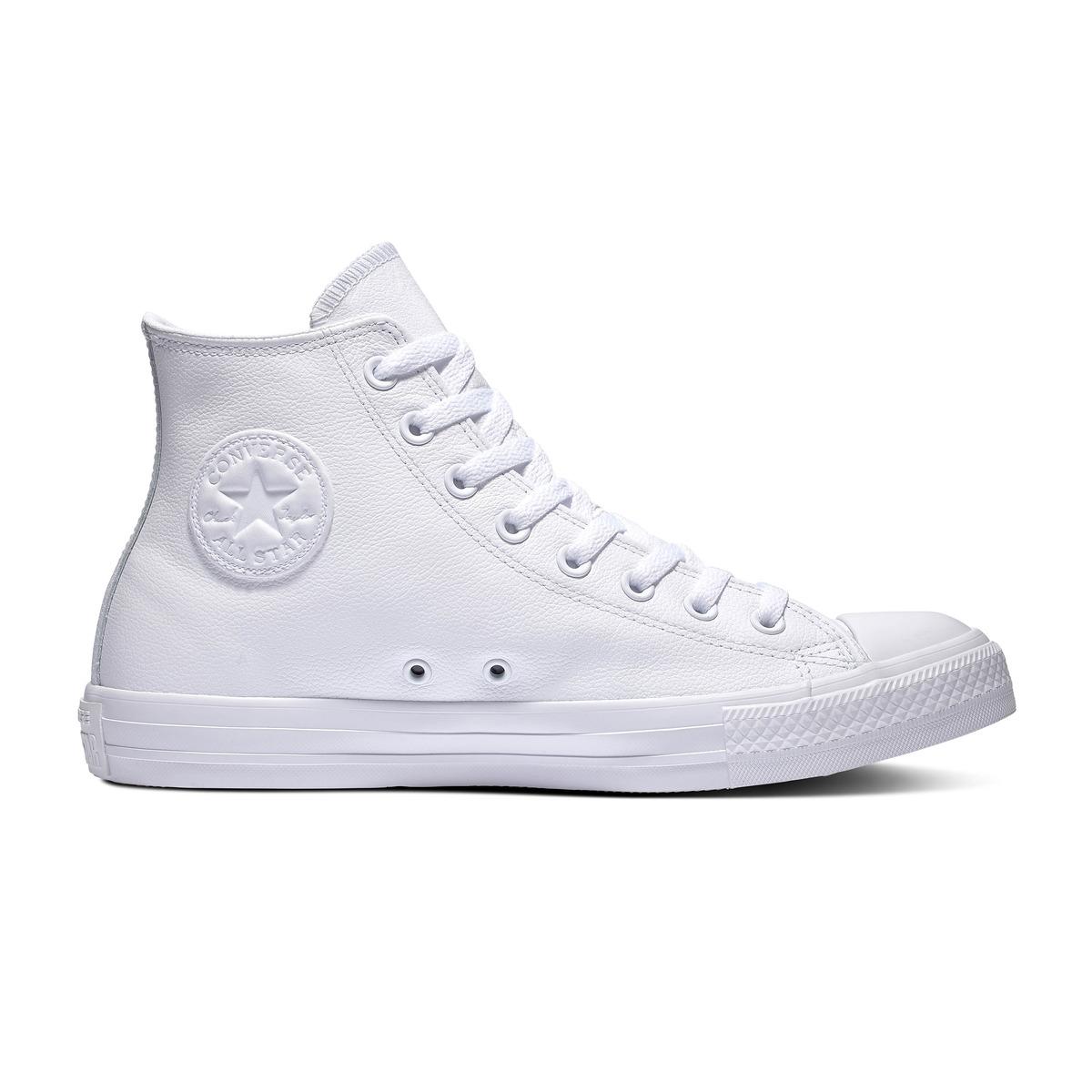 Converse White Chuck Taylor All Star Leather High Unisex Casual Trainers 