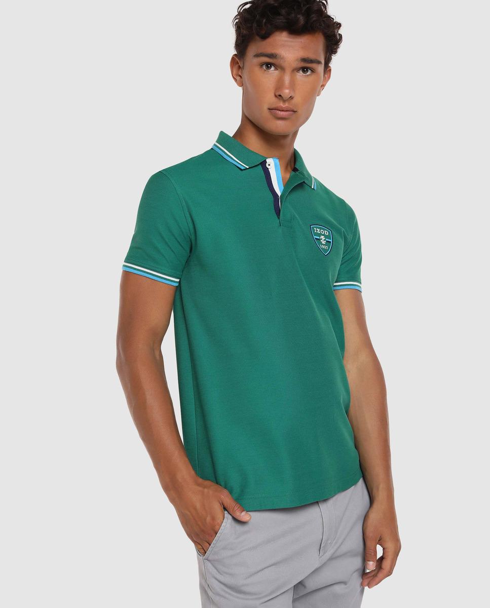 Izod Cotton Mens Regularfit Green Short Sleeve Polo Shirt for Men Lyst