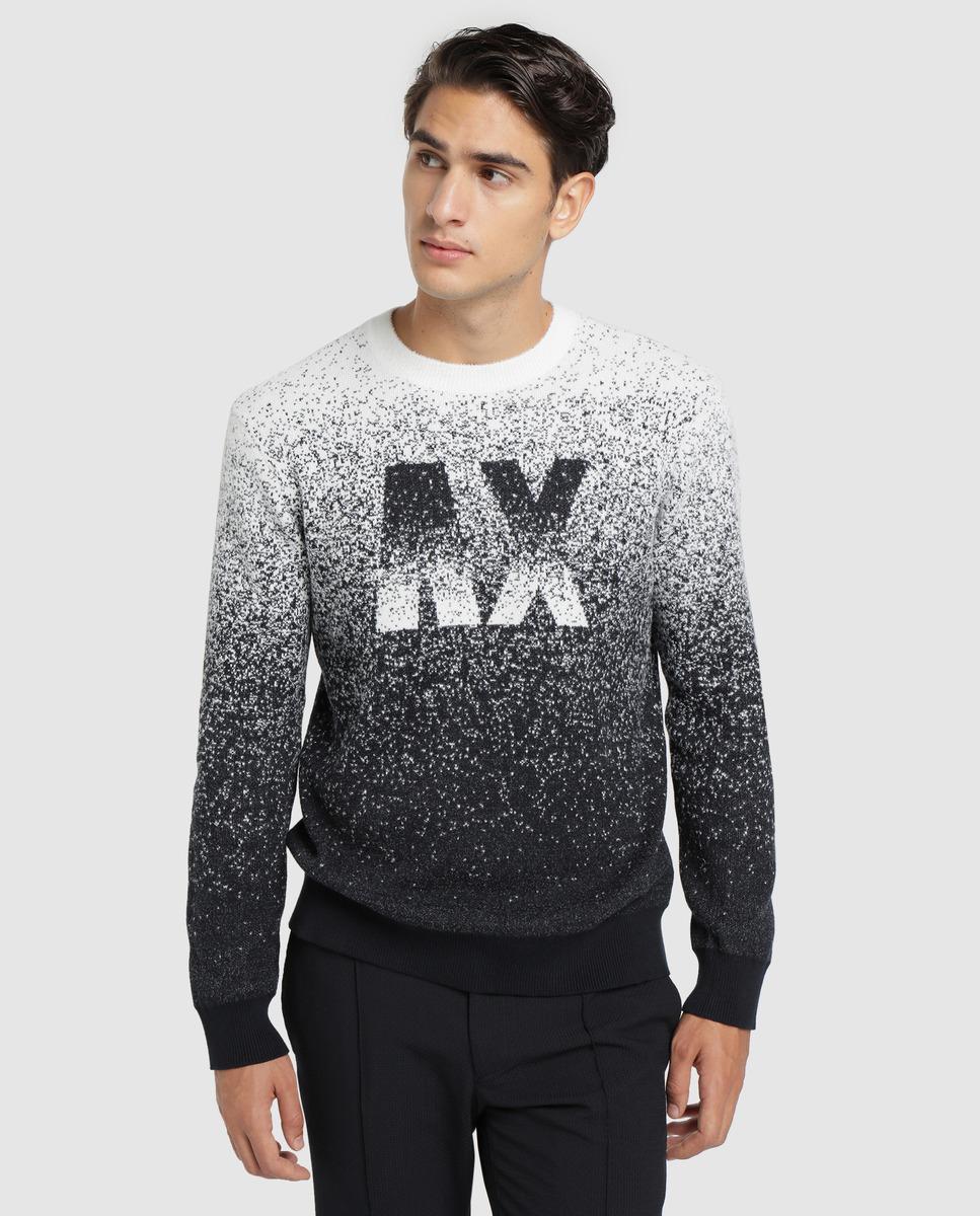 Armani Exchange Cotton Mens Two-tone Sweater With A Round Collar in ...
