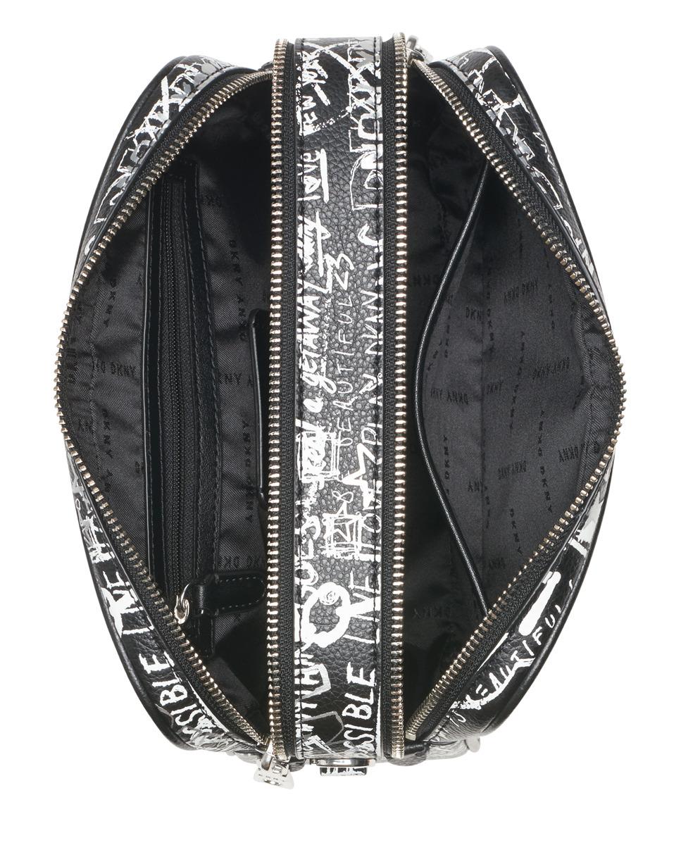 DKNY Small Black Graffiti Print Leather Crossbody Bag Lyst