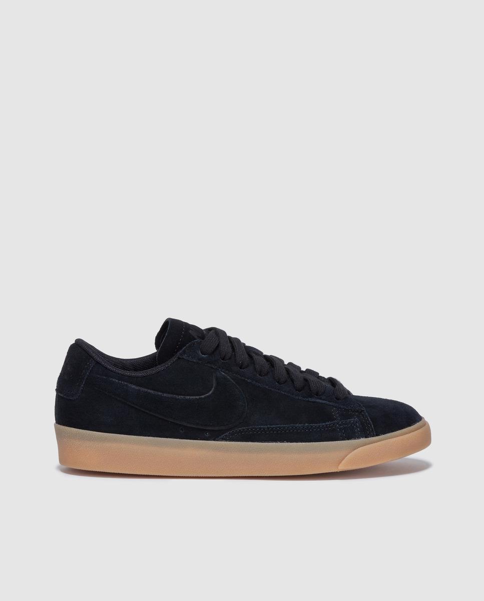 nike blazer low black suede