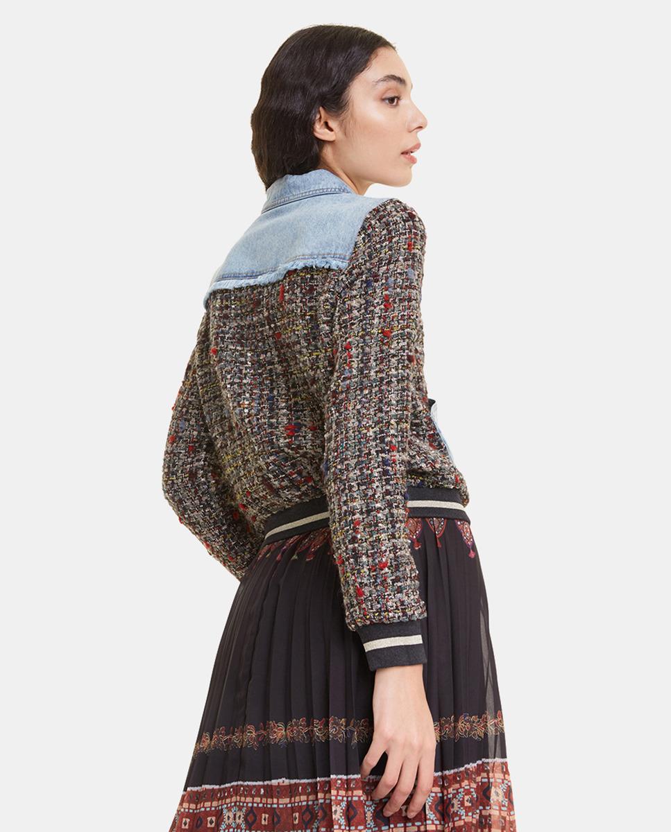 Desigual Cotton Multicoloured Jacket With Print in Blue Lyst