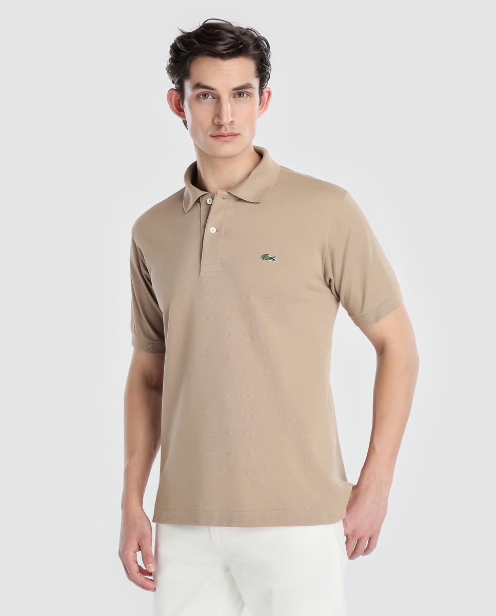 Lacoste Cotton Beige Short Sleeve Piqué Polo Shirt in Natural for Men ...