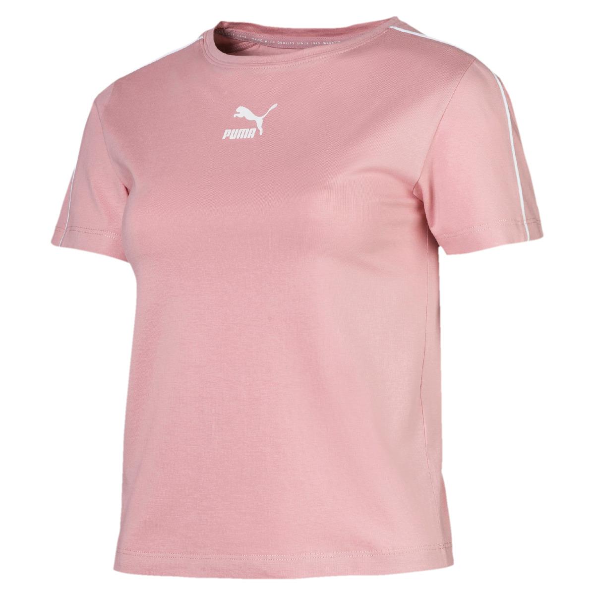 PUMA Cotton Classics Tight T-shirt in Pink - Lyst