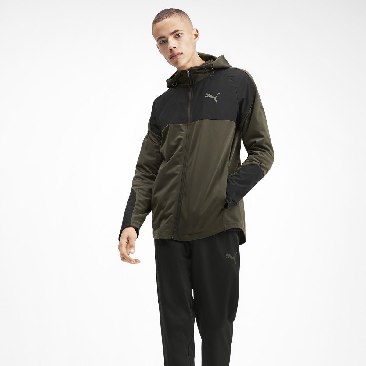 puma tracksuit olive green
