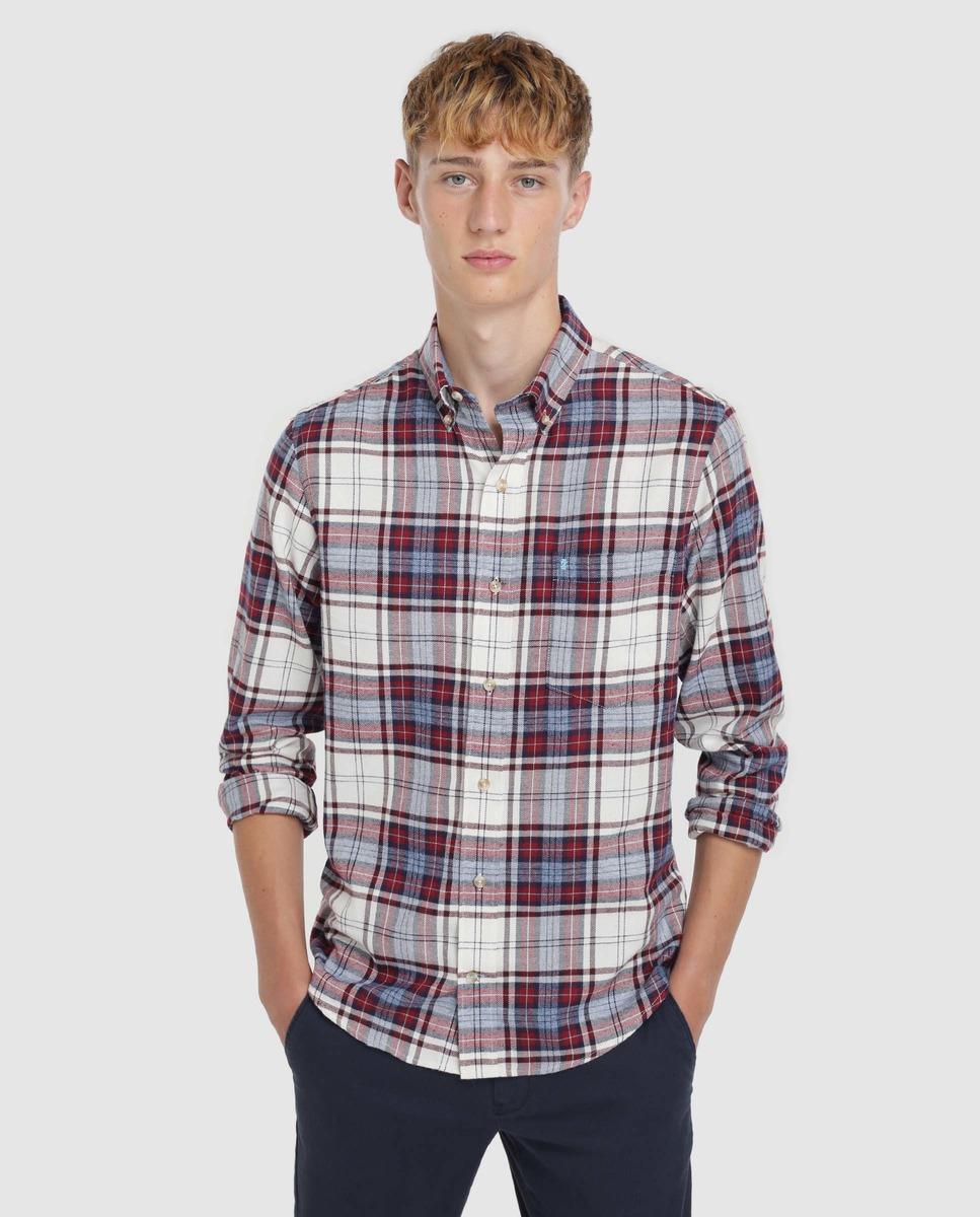 Izod Mens Regular Fit Red Checked Flannel Shirt for Men - Lyst