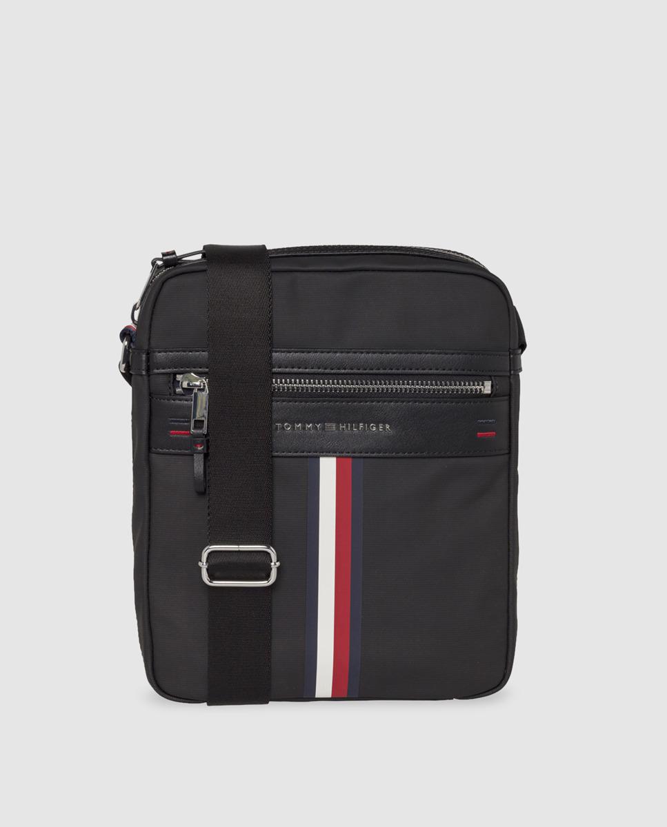 Tommy Hilfiger Cotton Mens Black Crossbody Bag With Zip for Men - Lyst
