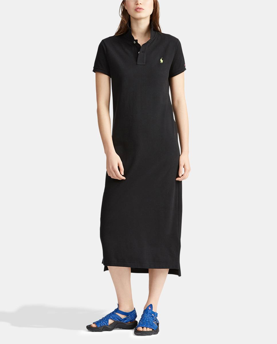 Polo Ralph Lauren Cotton Mesh Polo Dress in Black - Lyst