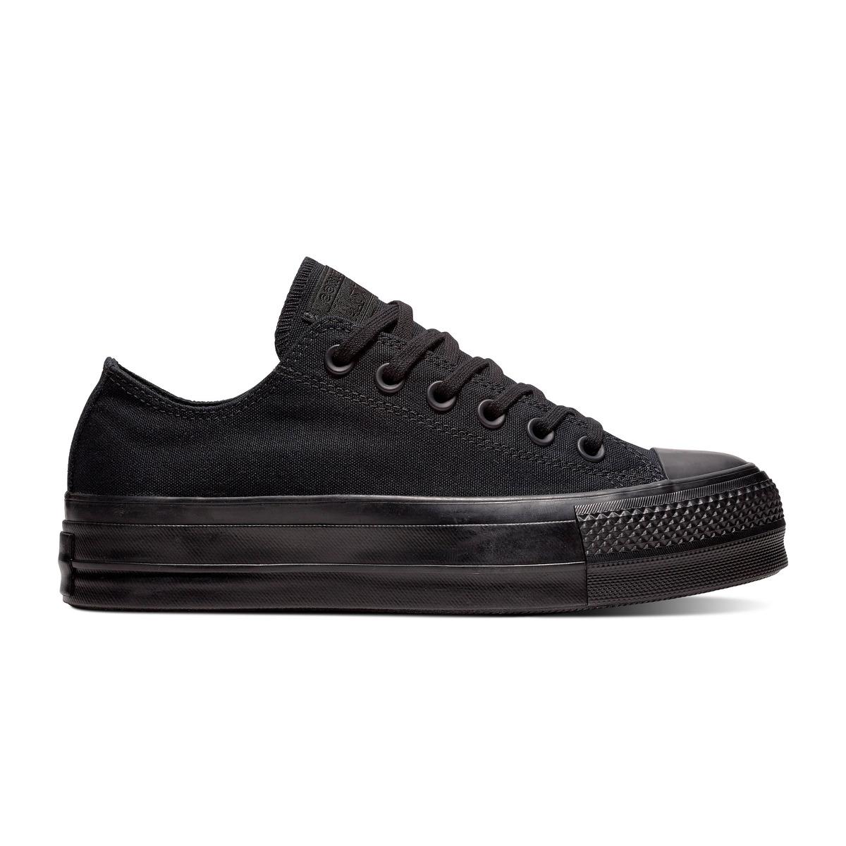 converse chuck taylor lift platform heart black trainers