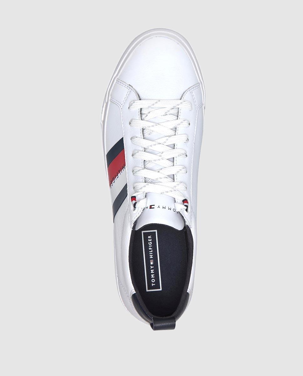 Tommy Hilfiger White Leather Trainers With Side Logo for Men - Lyst