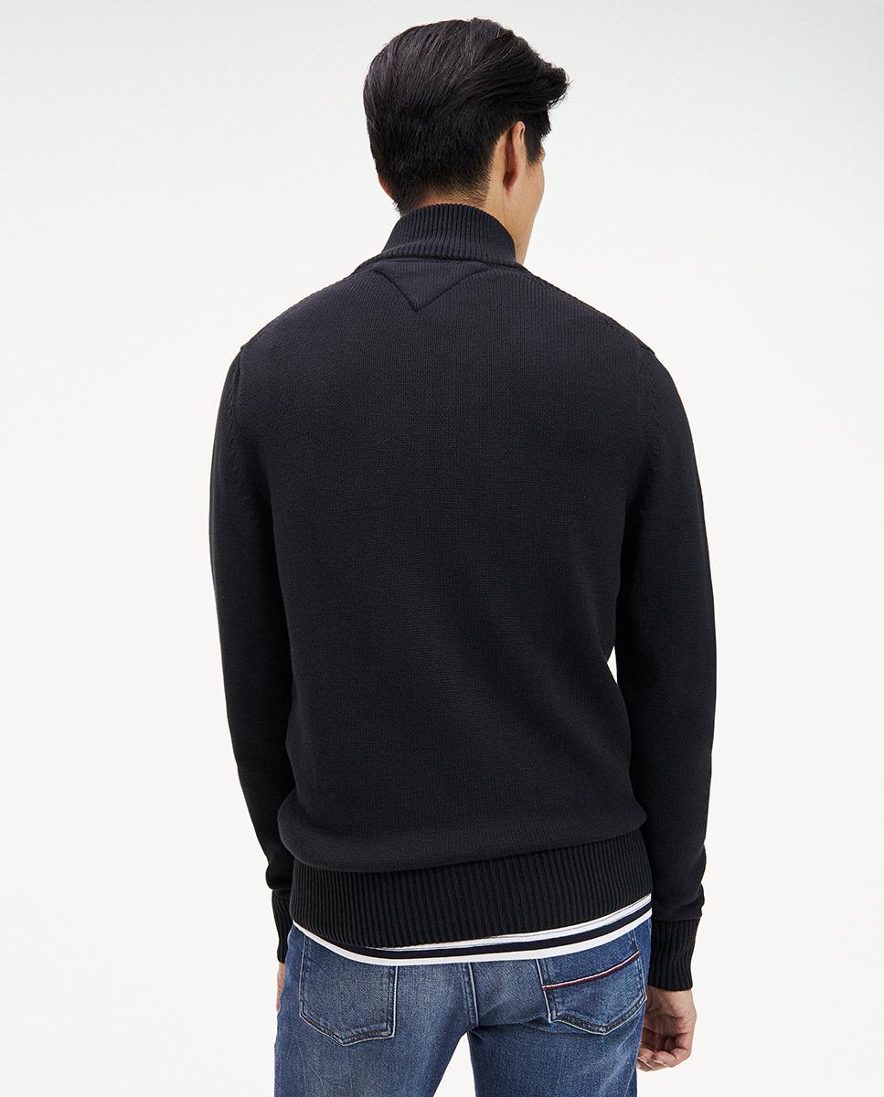 Tommy Hilfiger Cotton Mens Black Zipup Cardigan for Men Lyst