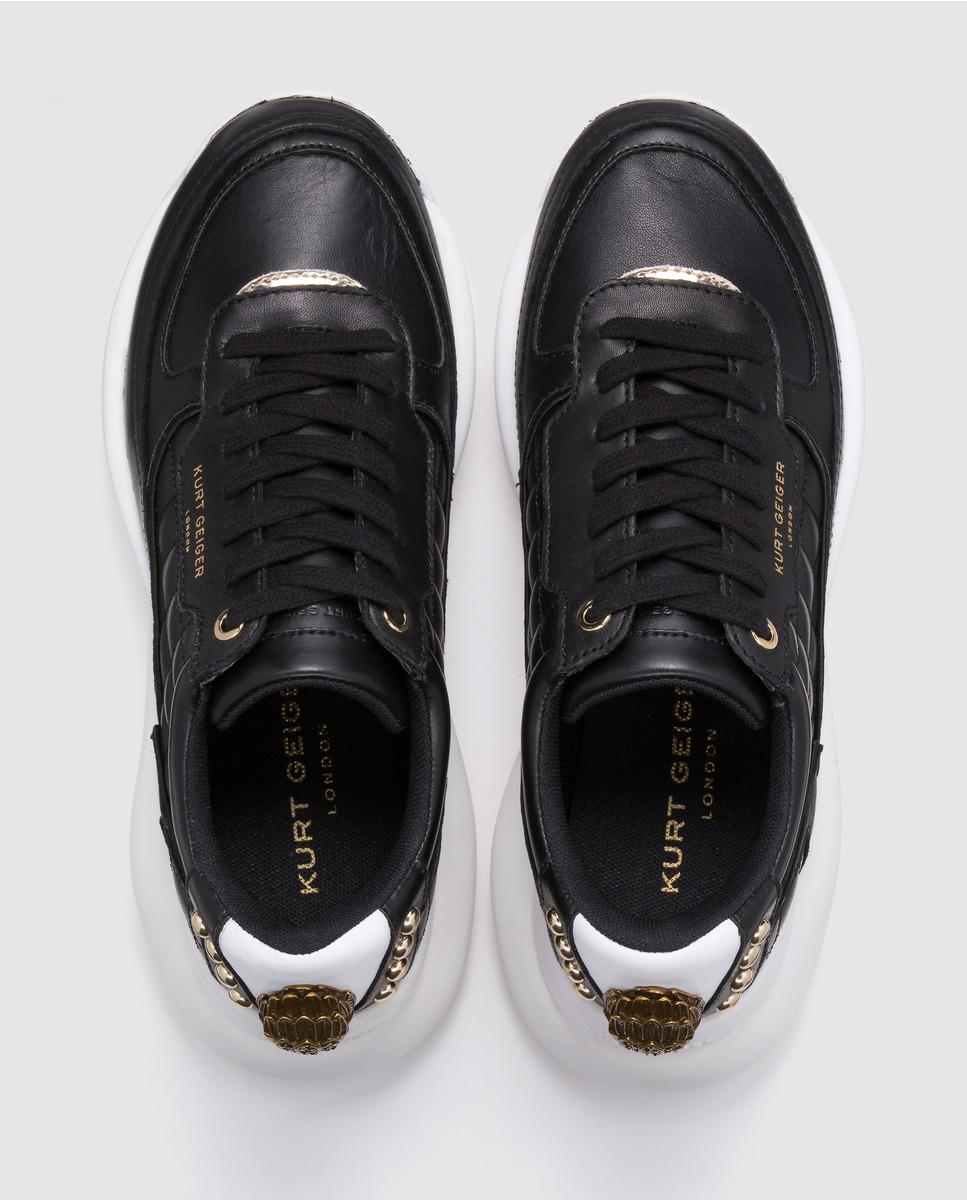 kurt geiger black leather trainers