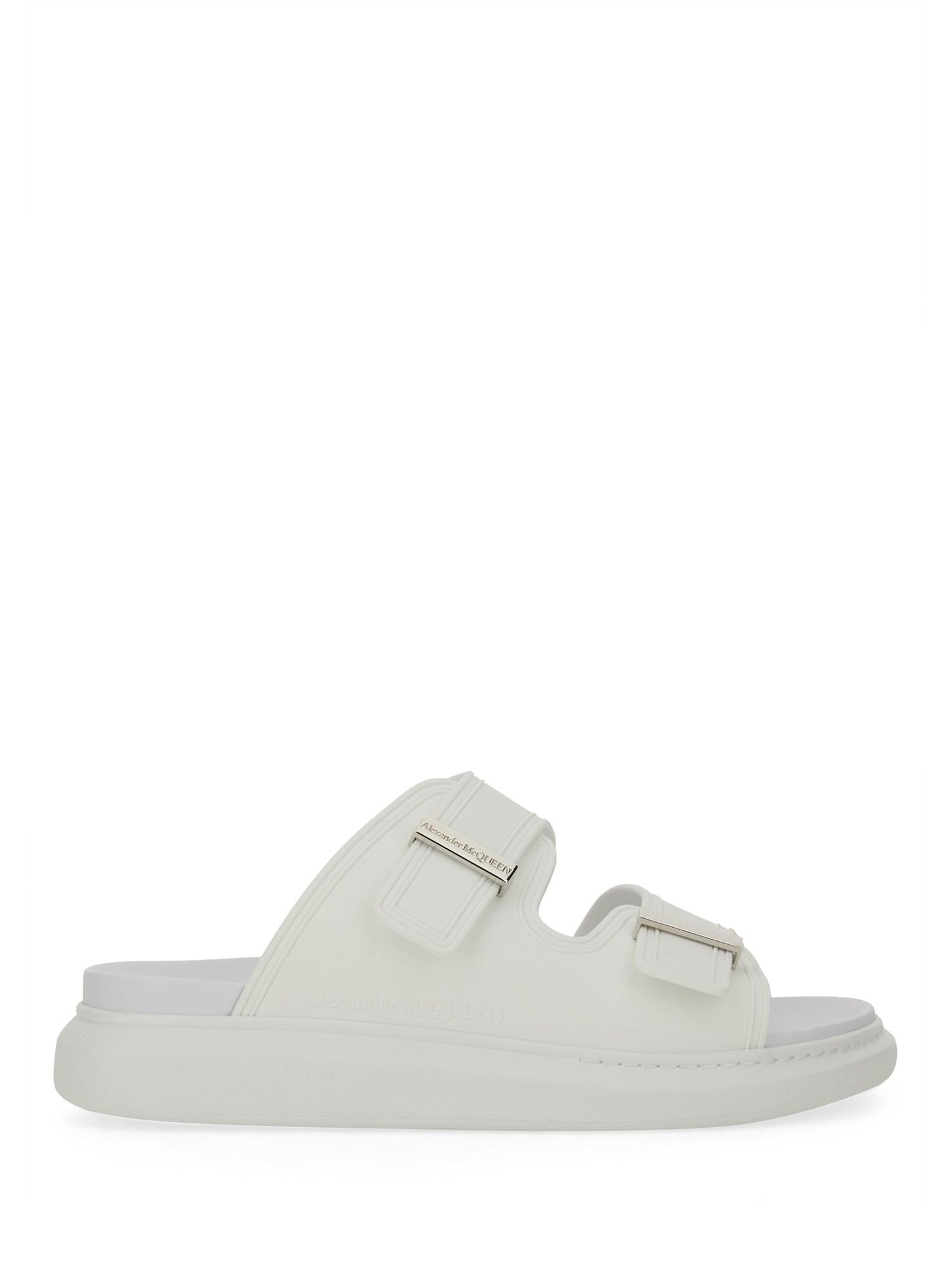 サンダル ALEXANDER MCQUEEN HYBRID DOUBLE BUCKLE SANDAL McQueen Hybrid Double Buckle Sandal in White for Men | Lyst