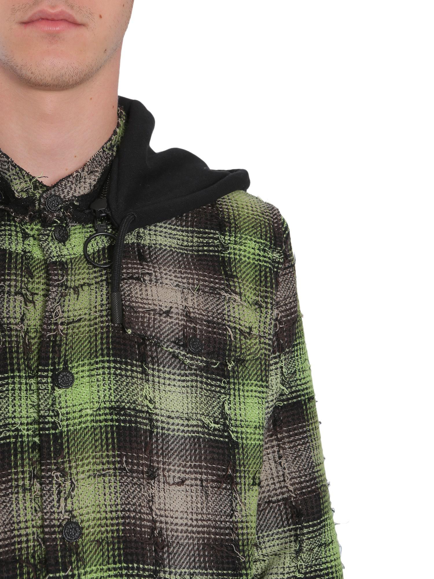 off white flannel green