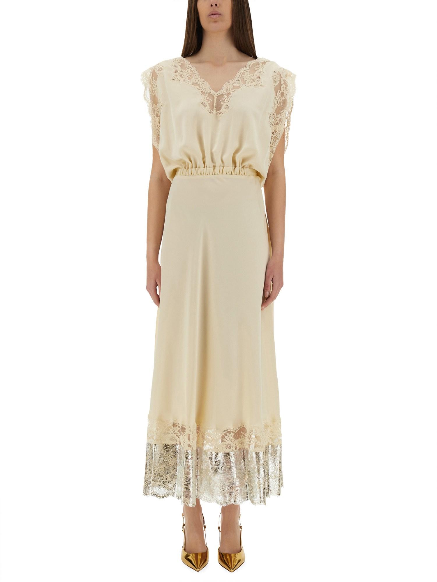 ワンピース RABANNE MIDI DRESS WITH LACE INLAYS rabanne--Midi-Dress-With-Lace-