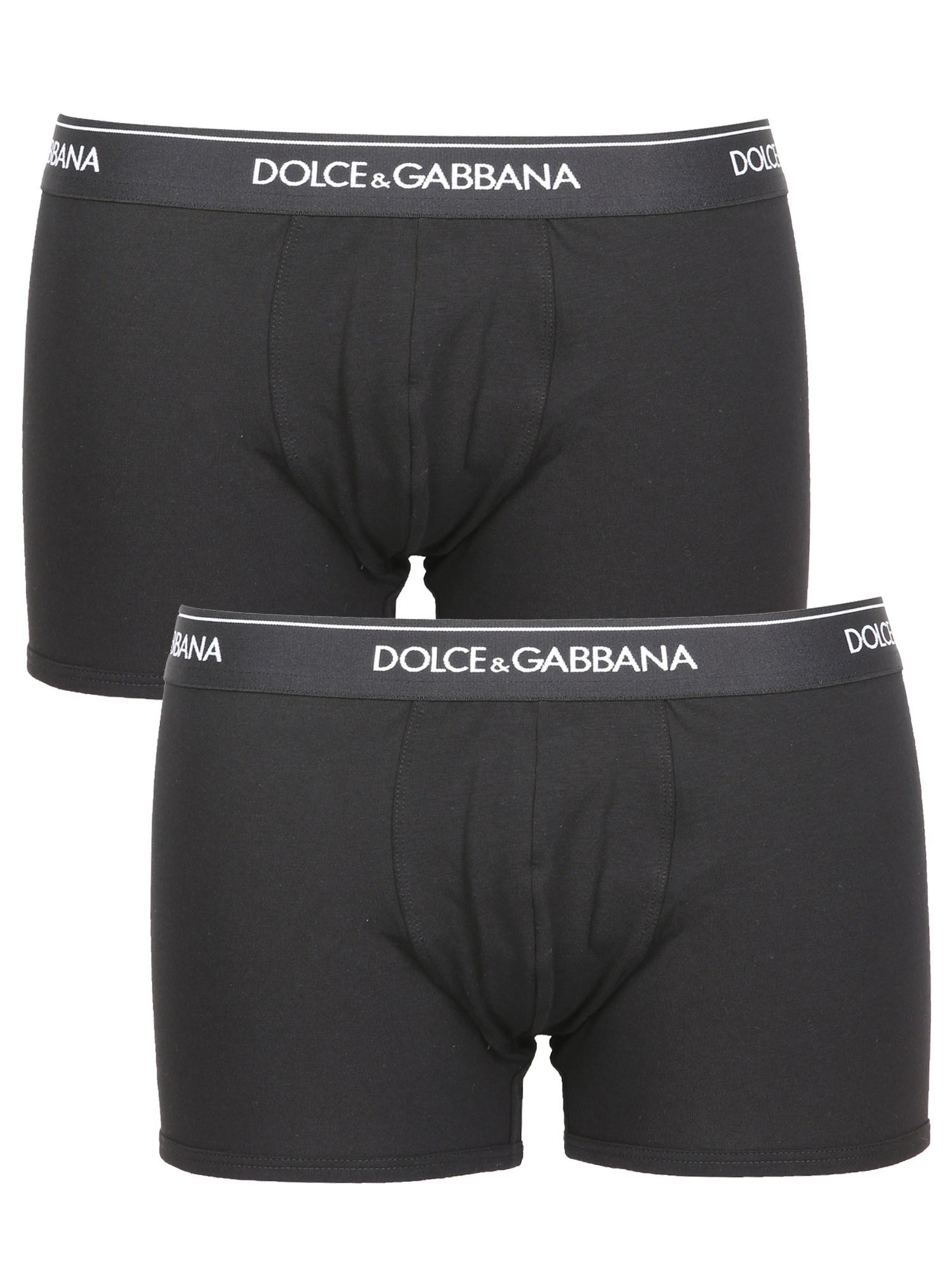 Dolce & Gabbana Cotton Pack Of Two Boxers in Nero (Black) for Men - Lyst
