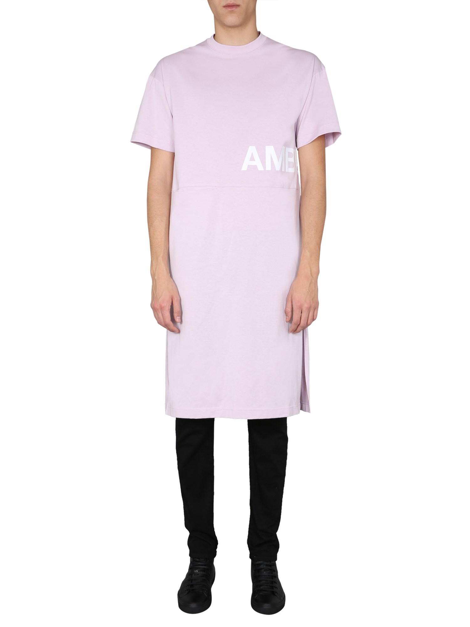 Ambush Cotton Long-line Logo-print T-shirt in Pink for Men - Save 28% - Lyst