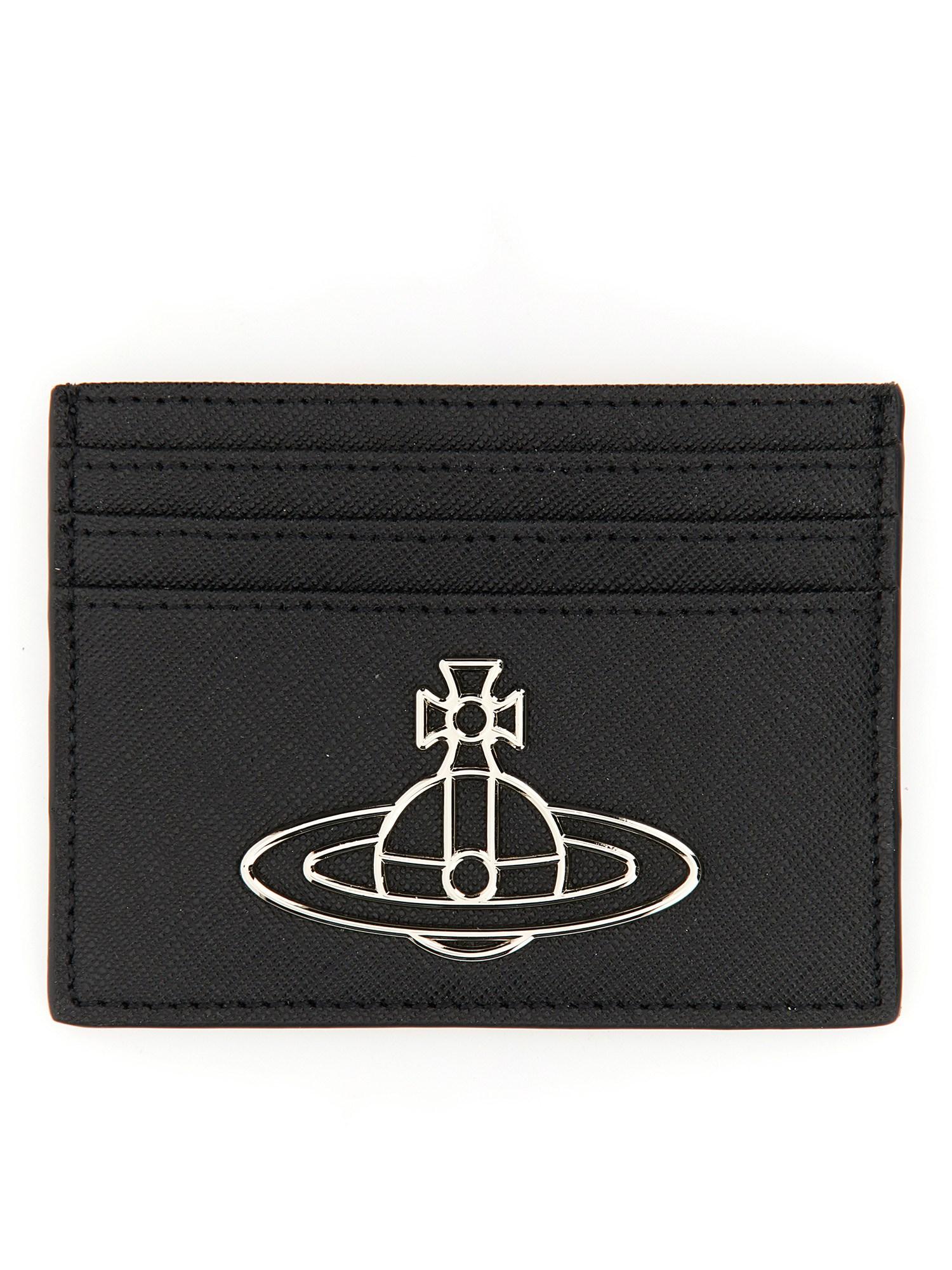 Vivienne Westwood Card Holder With Orb Logo in Black Lyst