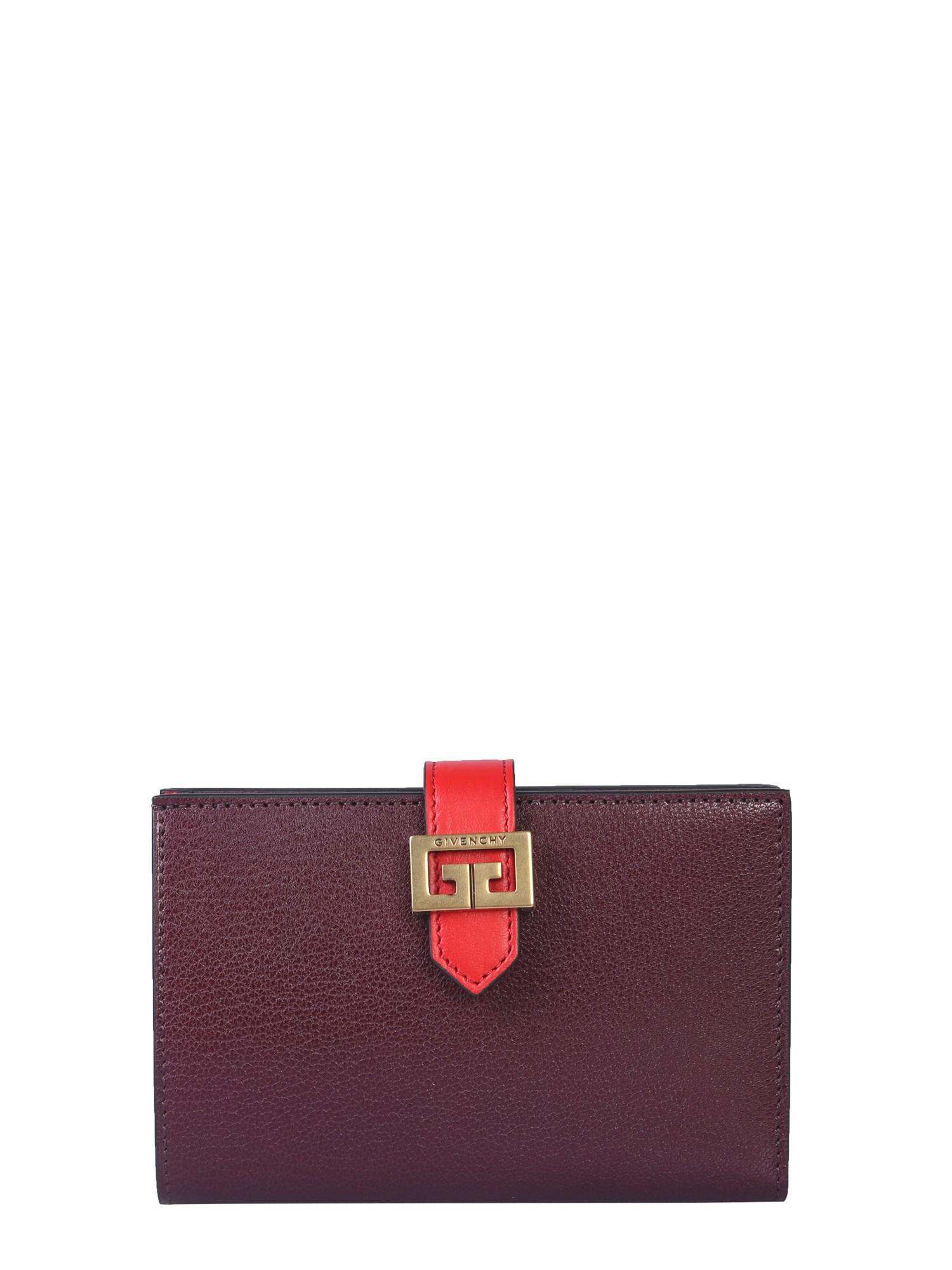 Givenchy Cv3 Leather Wallet in Bordeaux 
