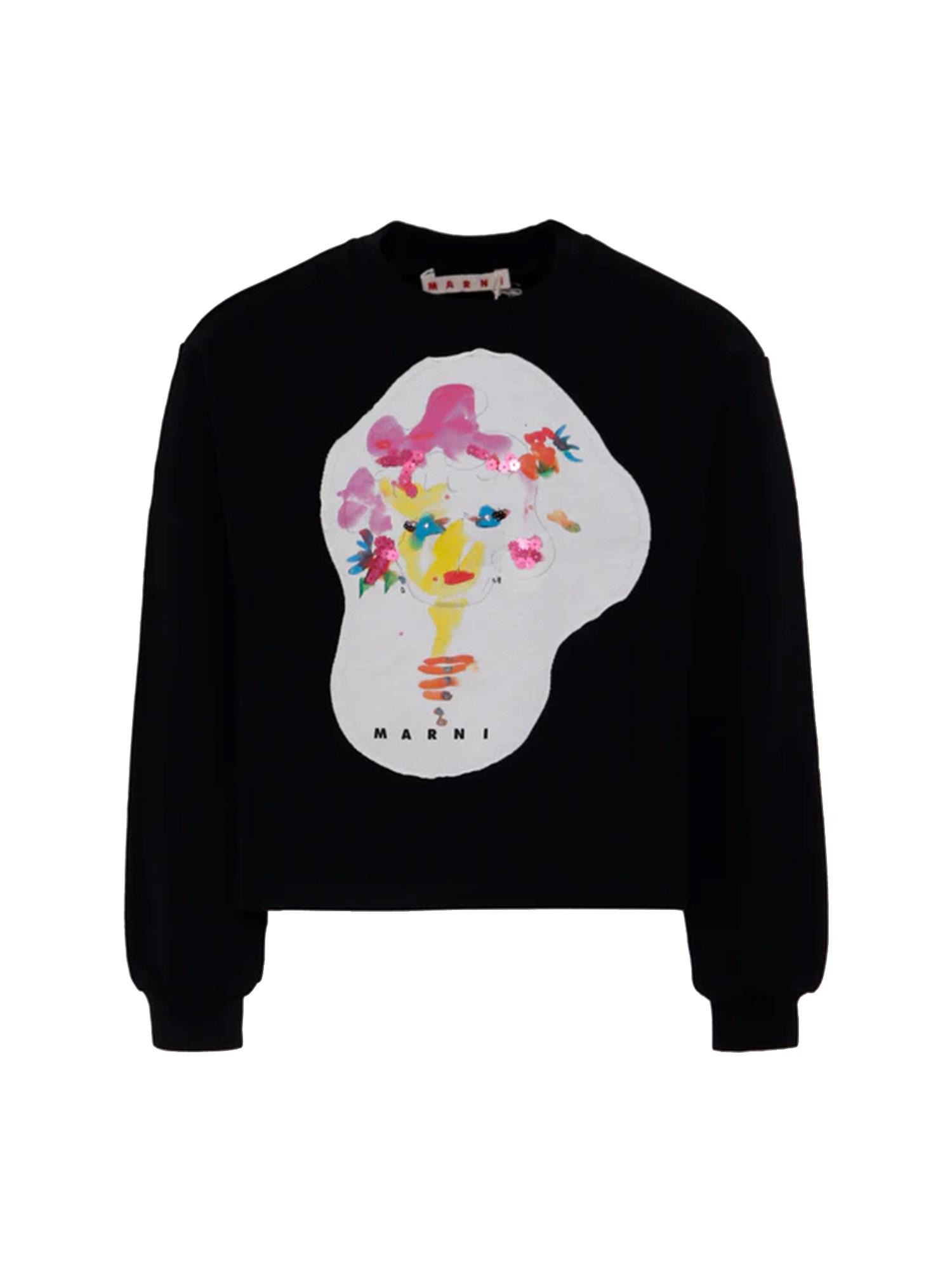 その他 MARNI Cream cotton oversize sweatshirt Vibrating Flower Motif Hoodie in Cream – SVRN