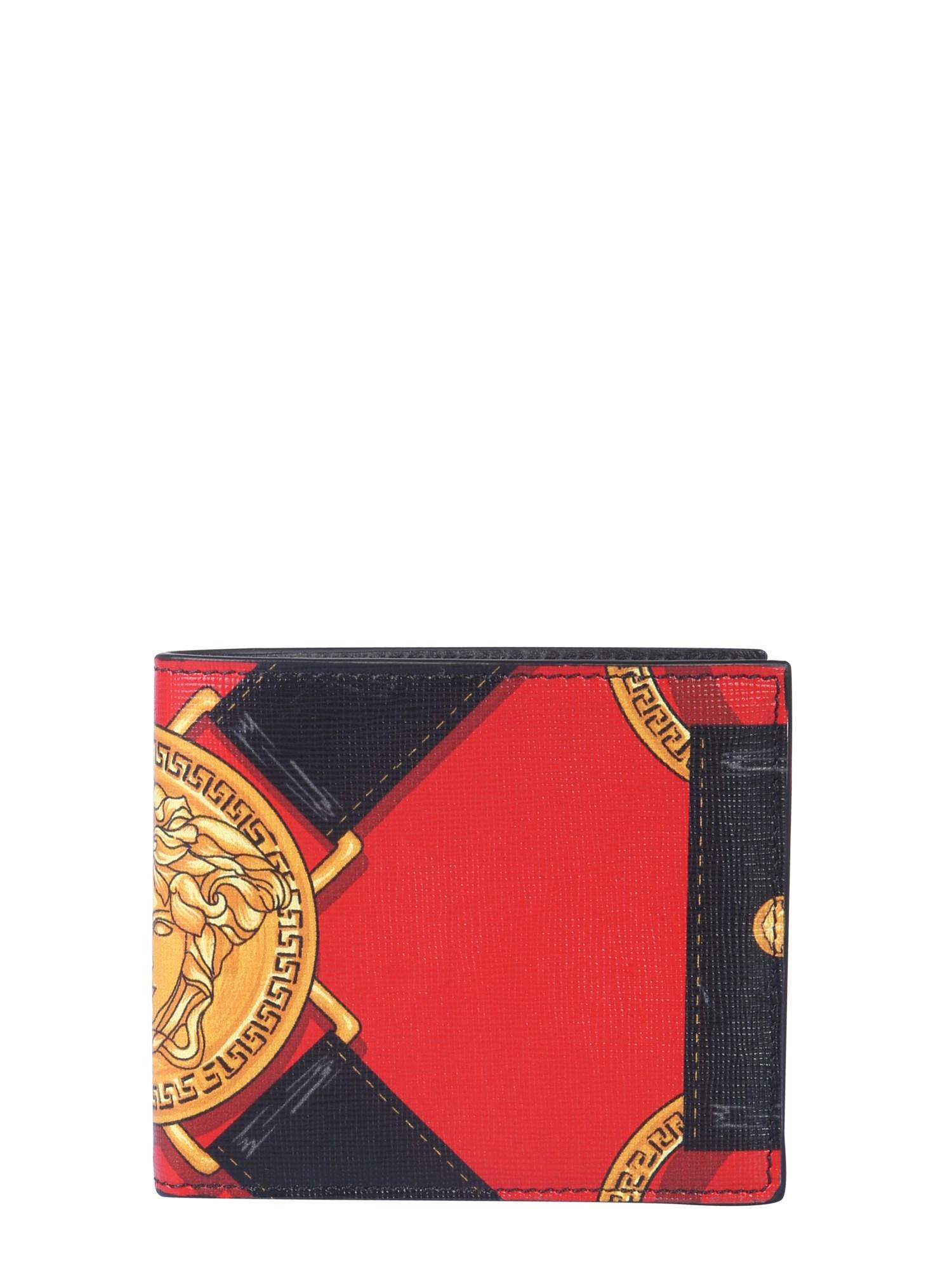Versace Black Leather Wallet for Men Lyst