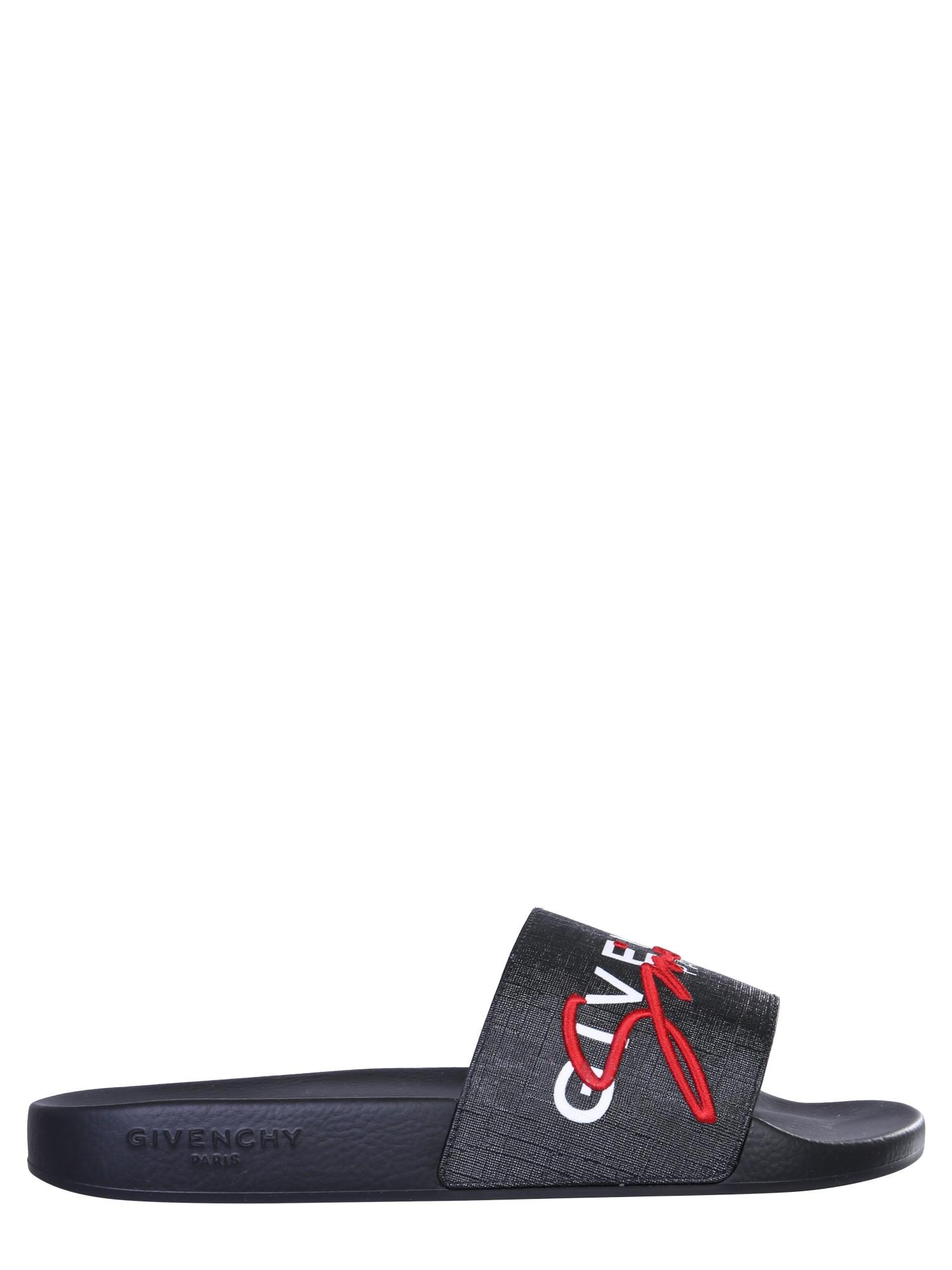 givenchy logo strap slides