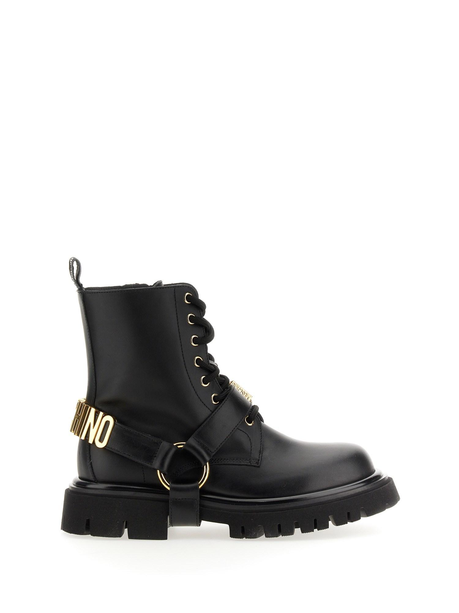 Moschino Combat Boot in Black | Lyst