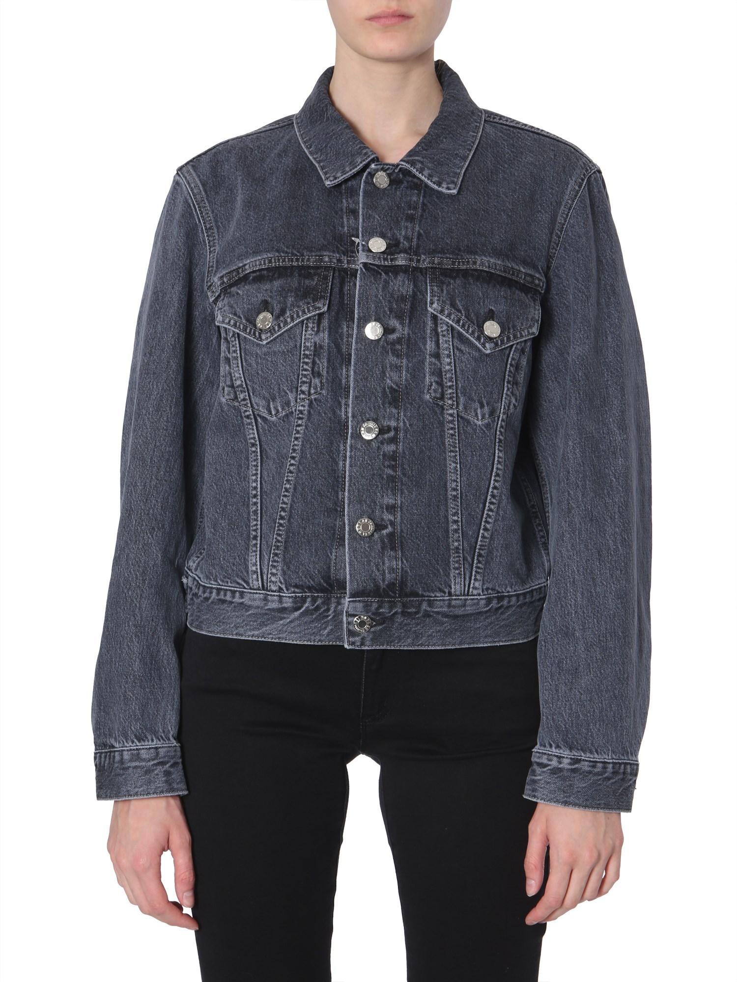 Helmut Lang Cotton Cropped Denim Jacket in Grey (Gray) - Save 57% - Lyst
