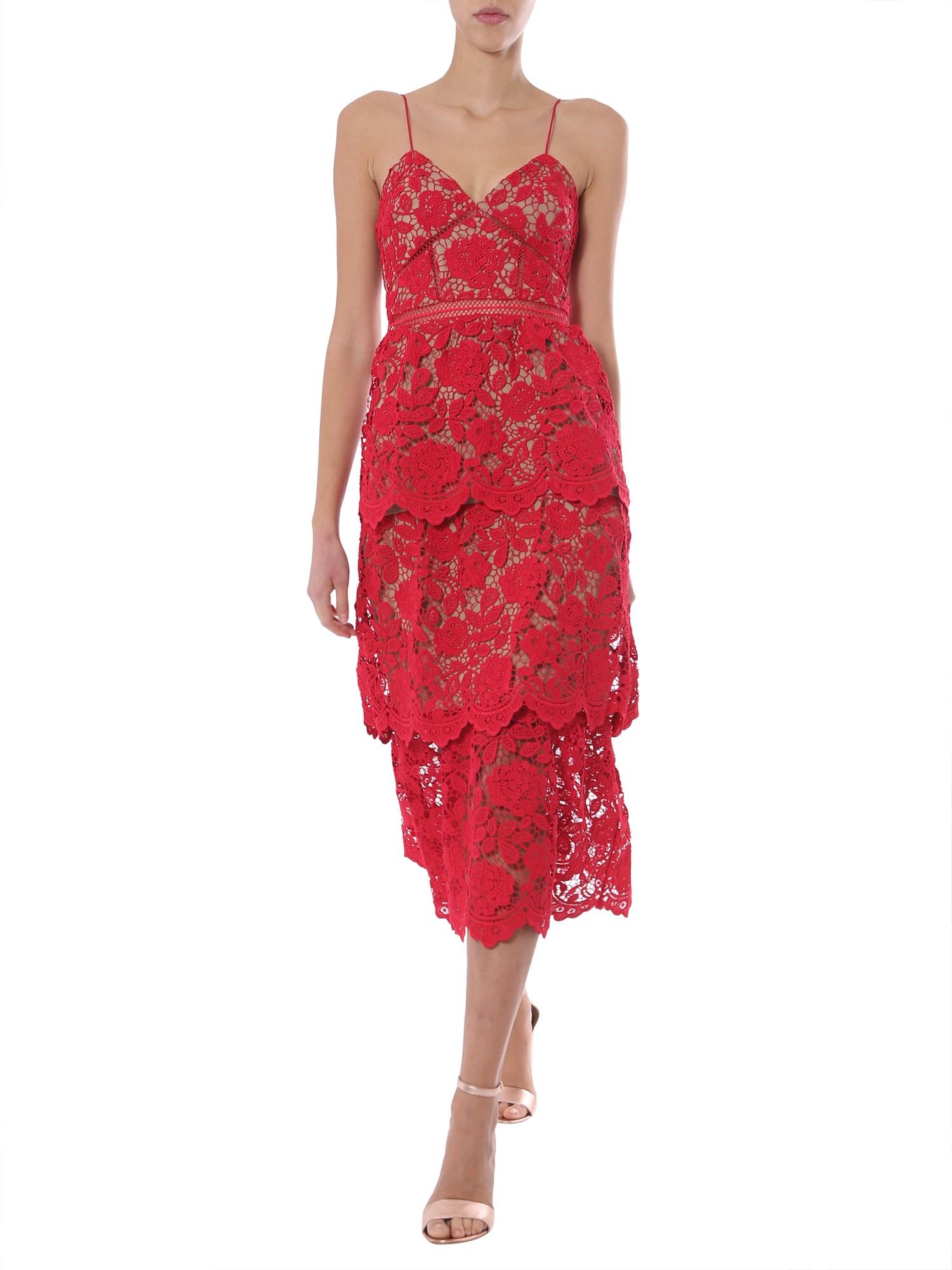red dress formal midi