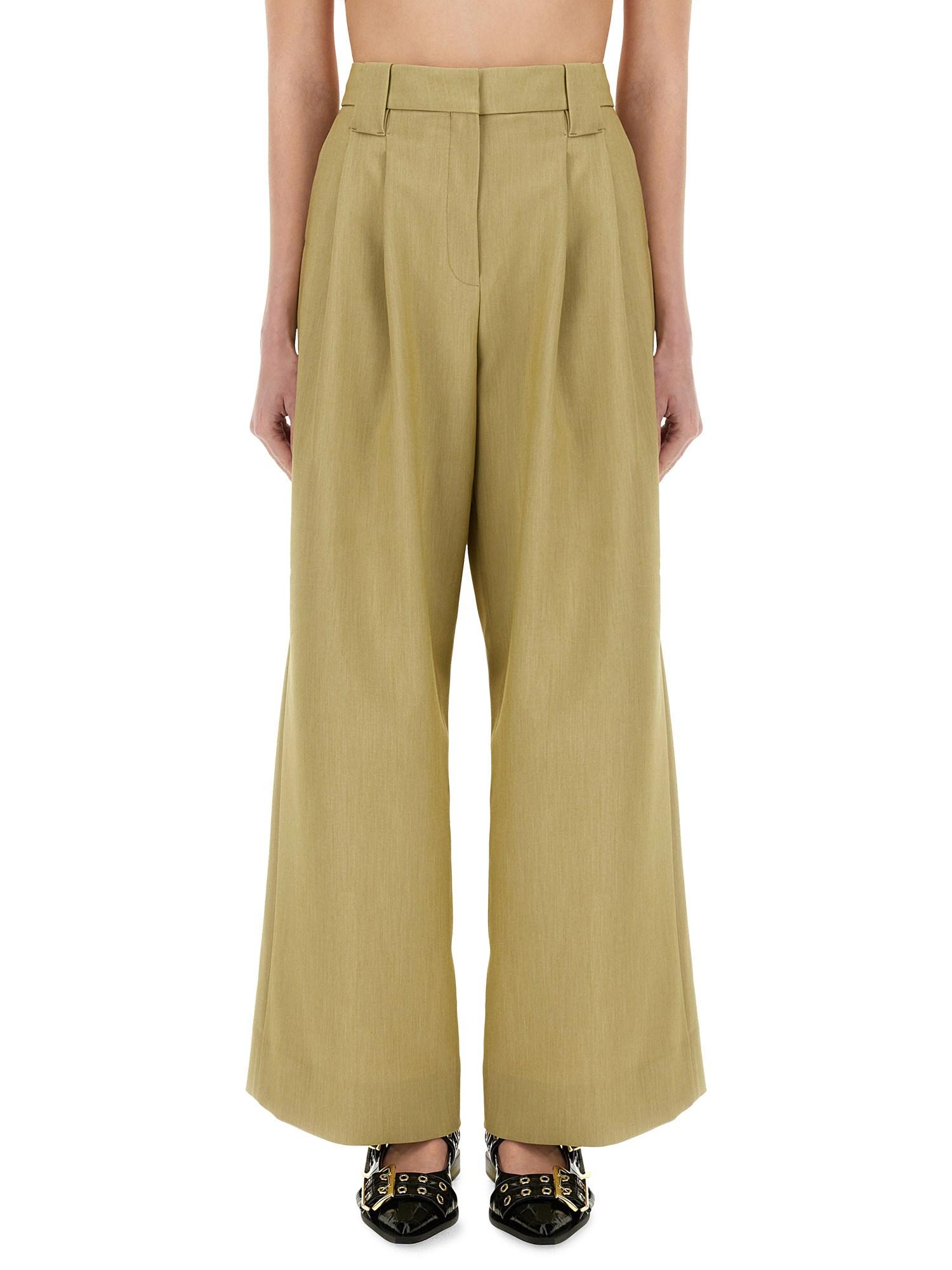 パンツ Ganni Twill Suit Pants Ganni Twill Suit Pants in Green | Lyst