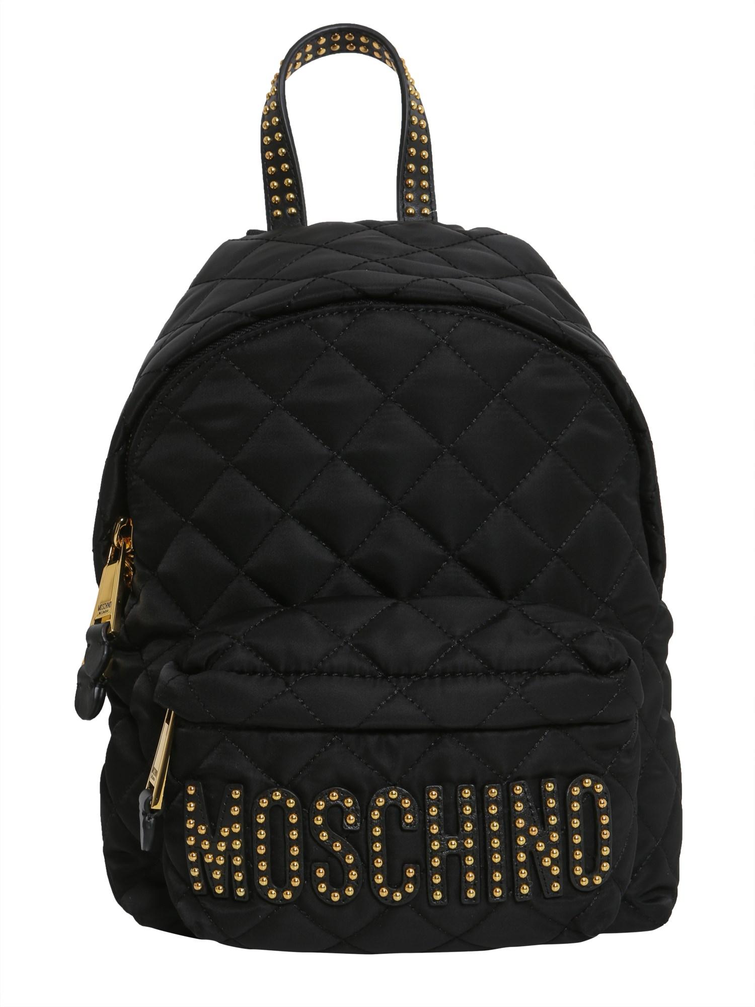 Moschino Small Quilted Logo Backpack in Black Save 17 Lyst
