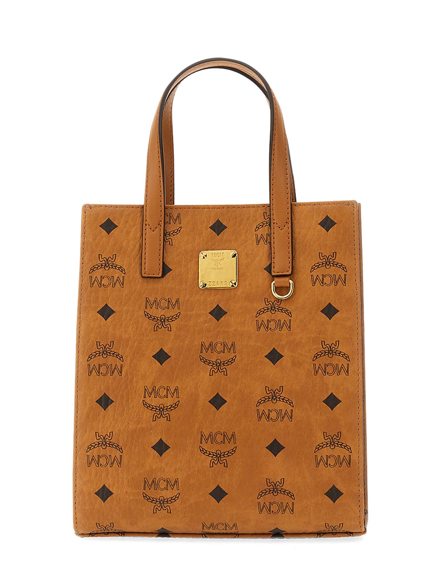 Mcm Aren Tote Mini Bag In Brown Lyst