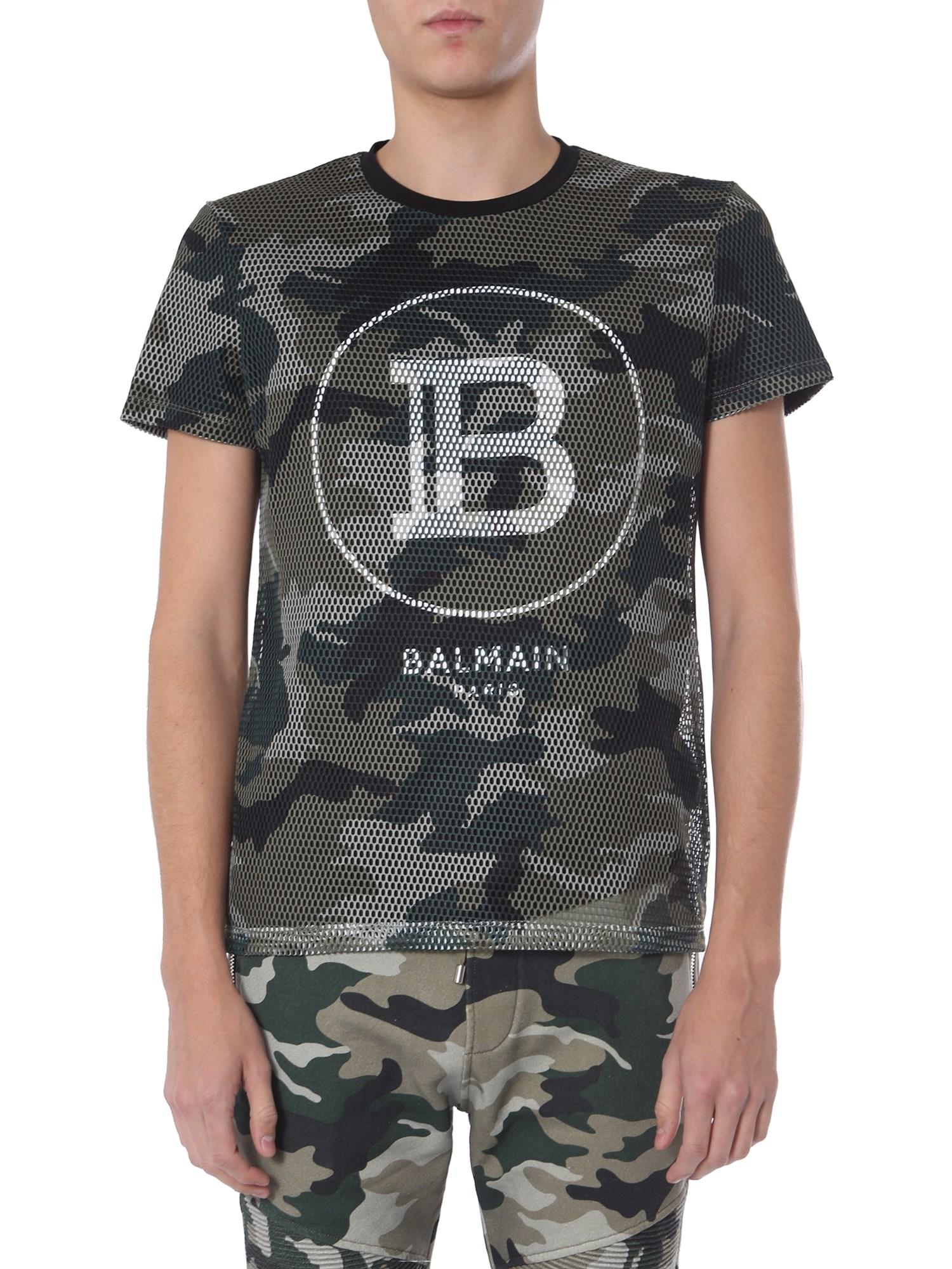 Balmain Synthetic Camouflage Mesh T 
