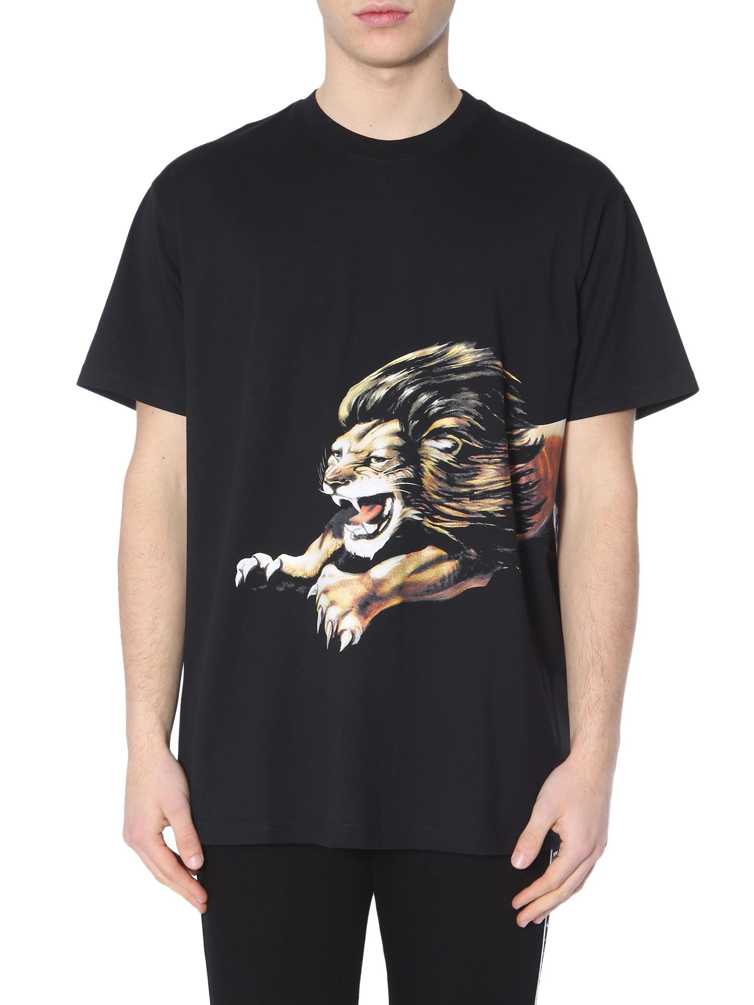 Givenchy Cotton Lion Print T-shirt in Black for Men - Lyst
