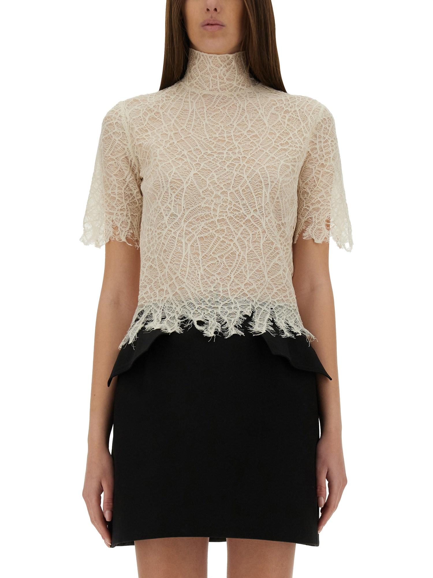 スカート Alexander McQueen Mini skirt with black/ivory spider lace Alexander McQueen Mini skirt with black/ivory spider lace