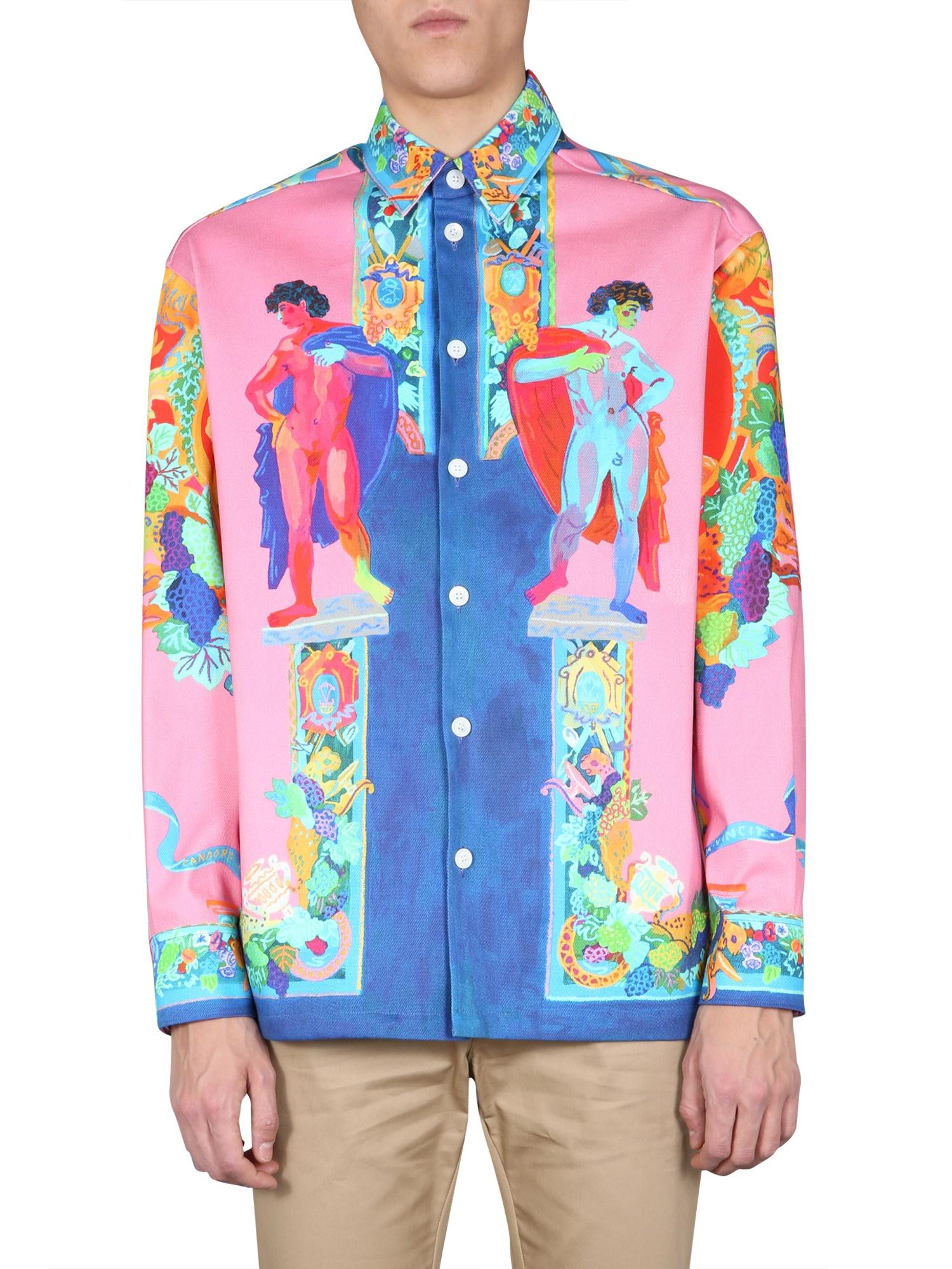 Versace Silk Greek Statue Printed Shirt in Pink for Men Save 54 Lyst