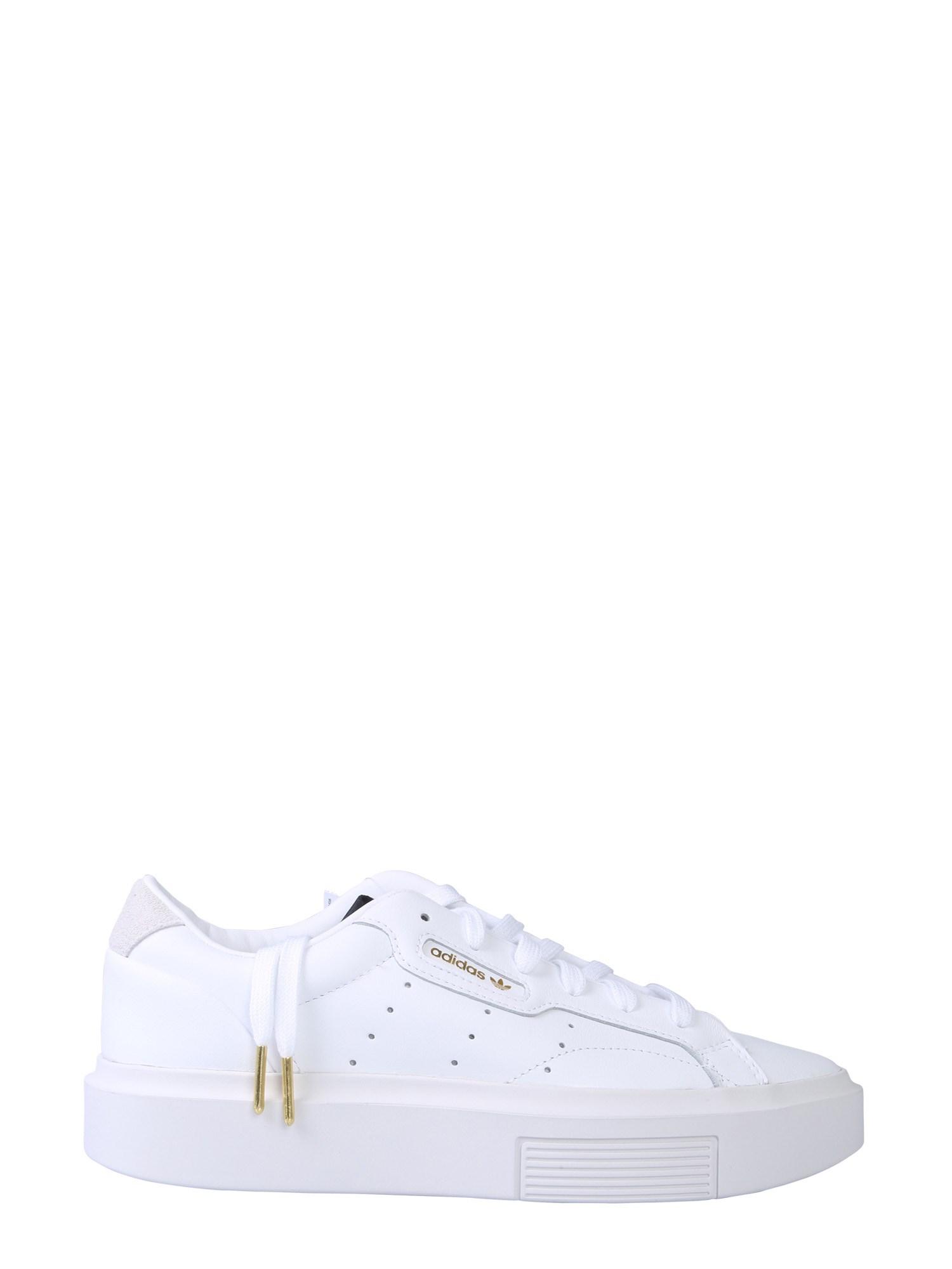 adidas originals white sleek trainers